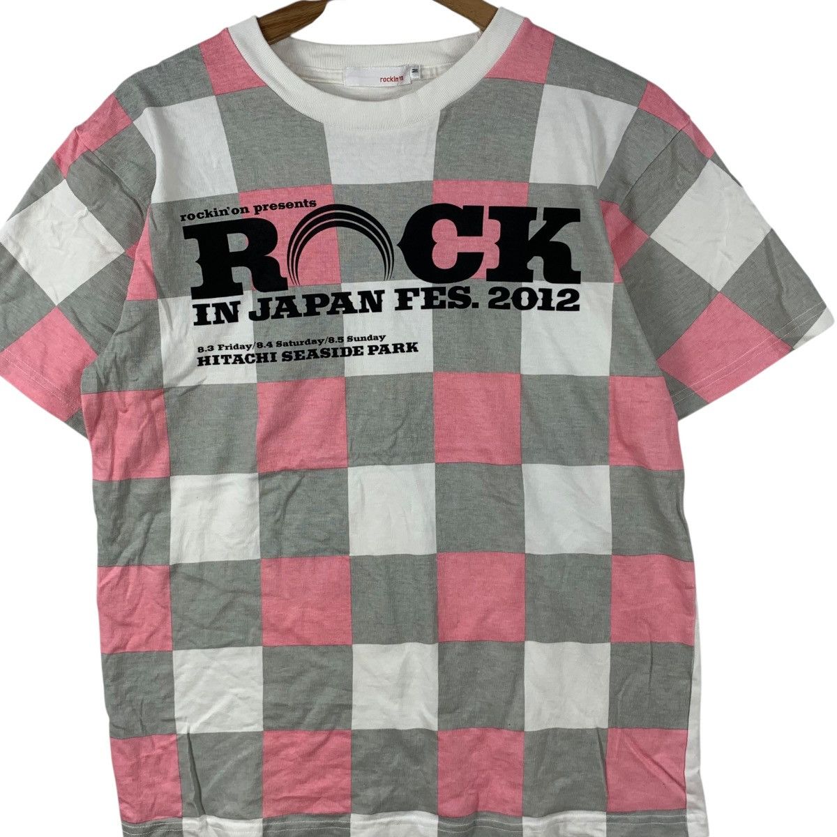Vintage ROCK IN JAPAN FESTIVAL 2012 Rockin On Nova Checks Tee Shirt Size M / US 6-8 / IT 42-44 - 3 Thumbnail
