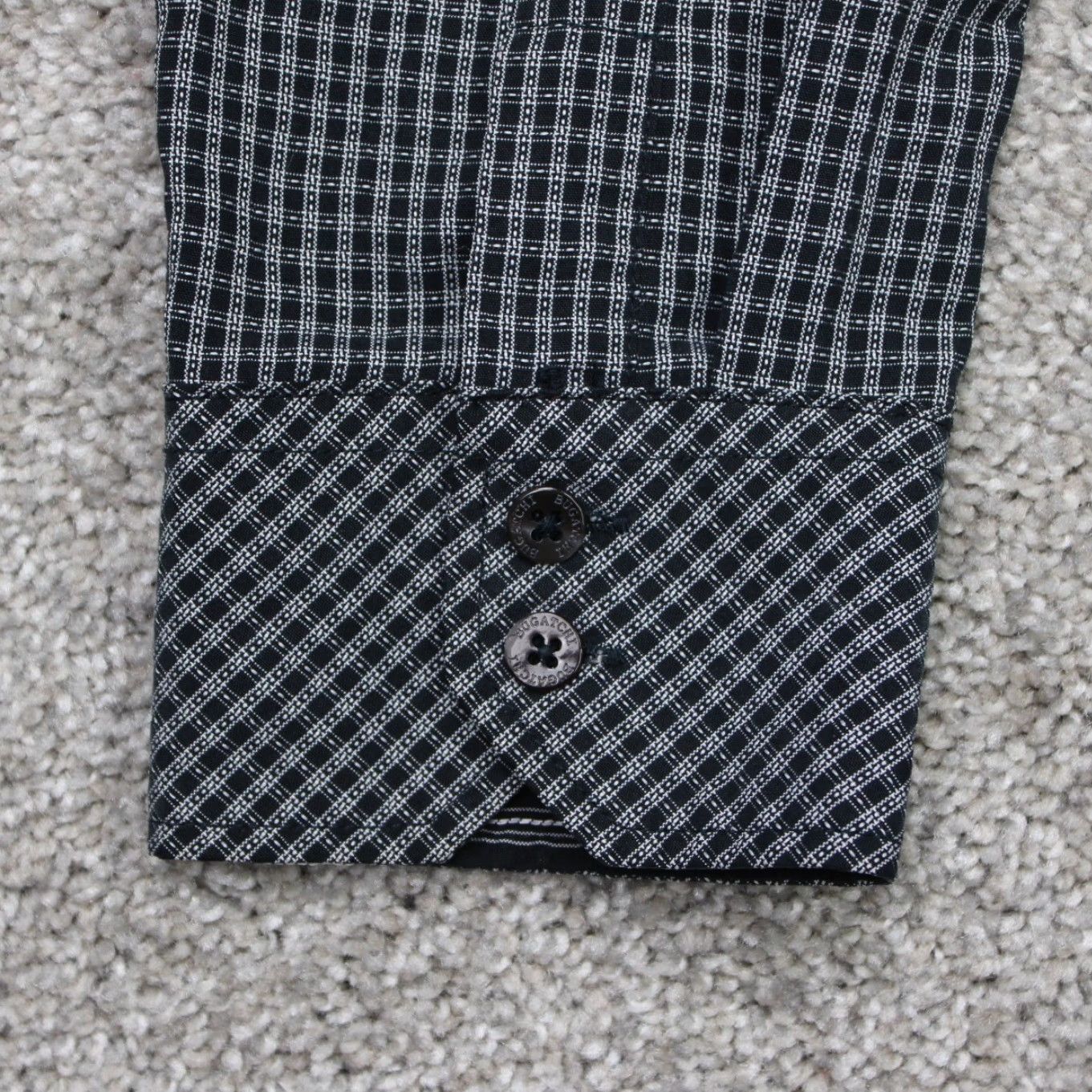 BUGATCHI Bugatchi Uomo Shirt Mens Medium Black/Gray Check Long Sleeve Button Down Size US M / EU 48-50 / 2 - 6 Thumbnail