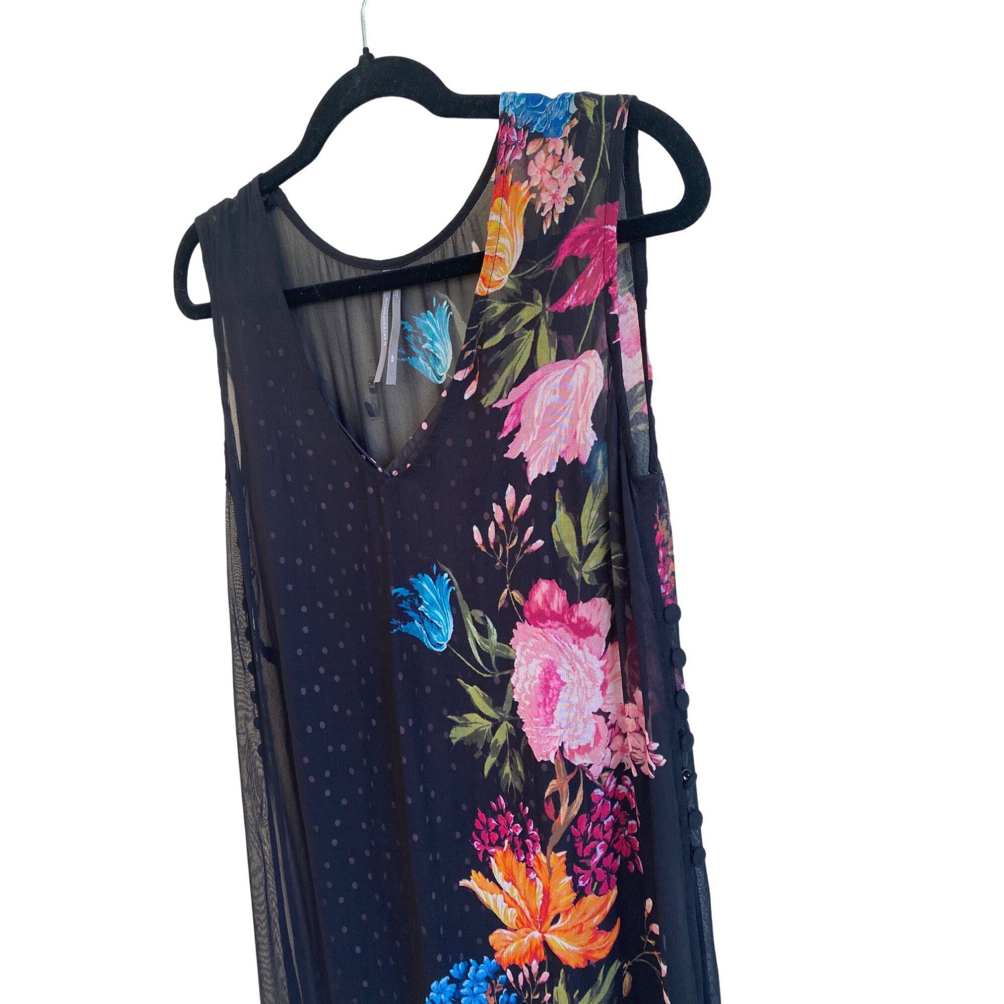 Anthropologie Anthropologie Layered Sleeveless Dress Black Floral Motif NW Size XS / US 0-2 / IT 36-38 - 4 Thumbnail