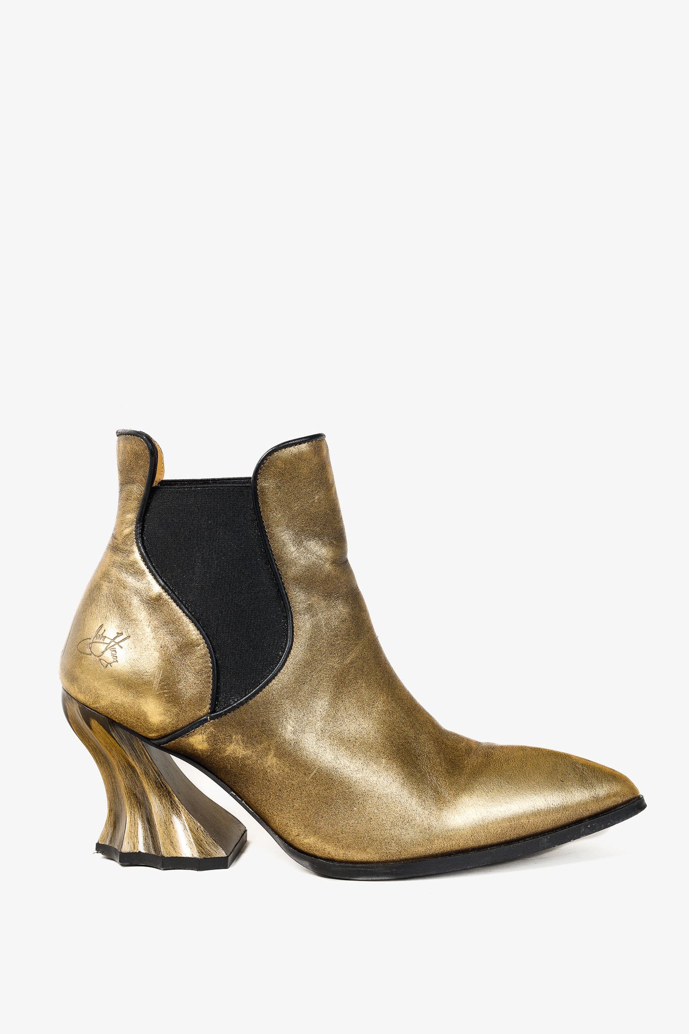 John Fluevog John Fluevog Ara Gold Vintage-Inspired Chelsea Boots Size US 7 / IT 37 - 1 Thumbnail