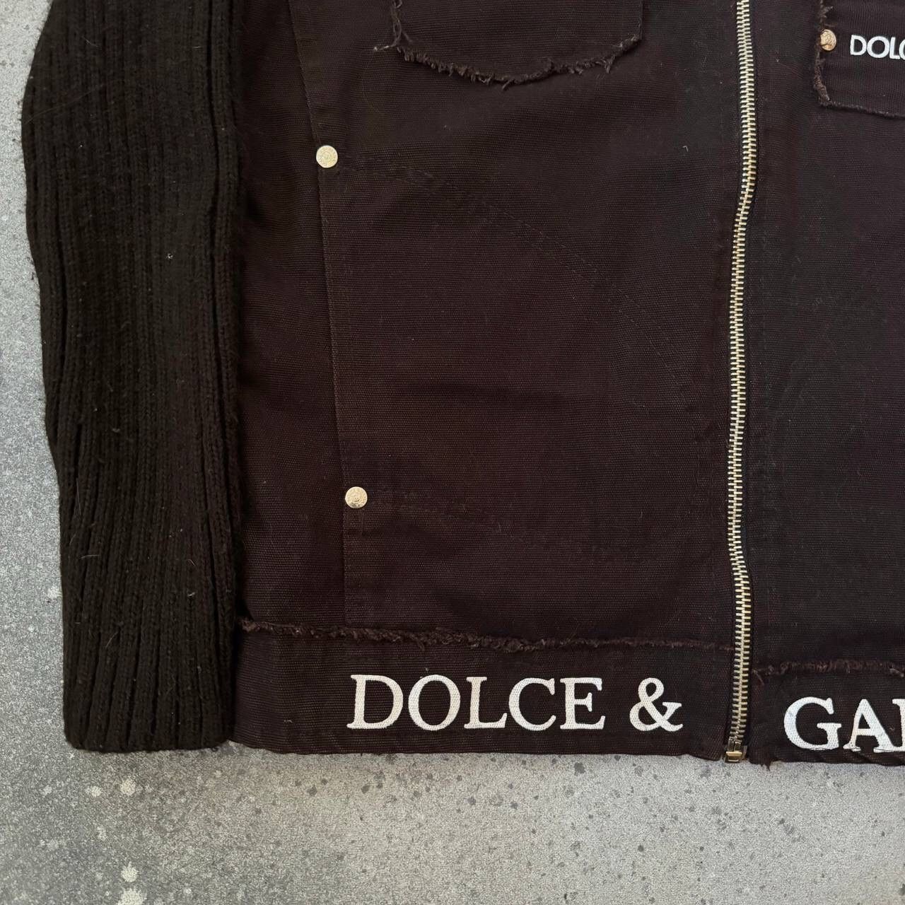Dolce & Gabbana × Vintage D&G Dolce & Gabbana Vintage Brown Knit Zip Sweatshirt Jacket Size M / US 6-8 / IT 42-44 - 4 Thumbnail