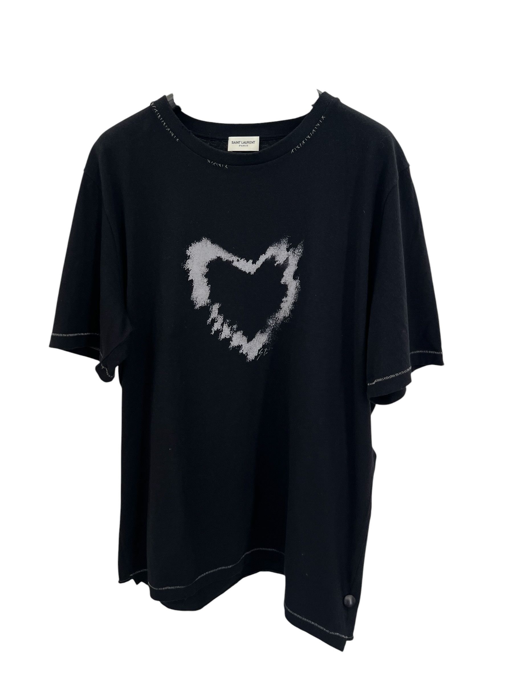 Saint Laurent Paris SAINT LAURENT HEART BLACK T SHIRT | Grailed