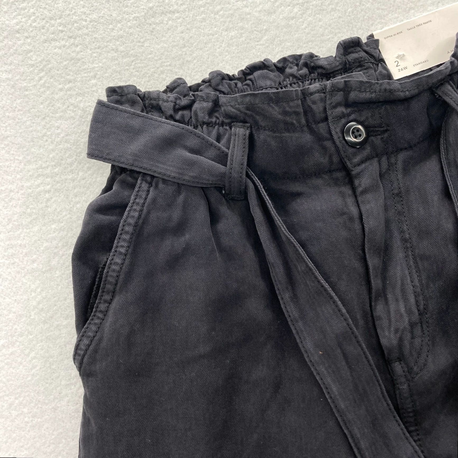 American Eagle Outfitters American Eagle Outfitters Joggers Women's 2 Black Lyocell Stretch Waist Tie Tapered Size 26" / US 2 / IT 38 - 4 Thumbnail