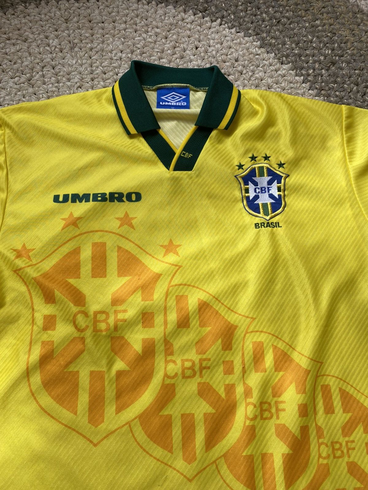 Umbro Vintage 1993/1994 Soccer Football Jersey Umbro Brasil Brazil Size US XL / EU 56 / 4 - 3 Thumbnail