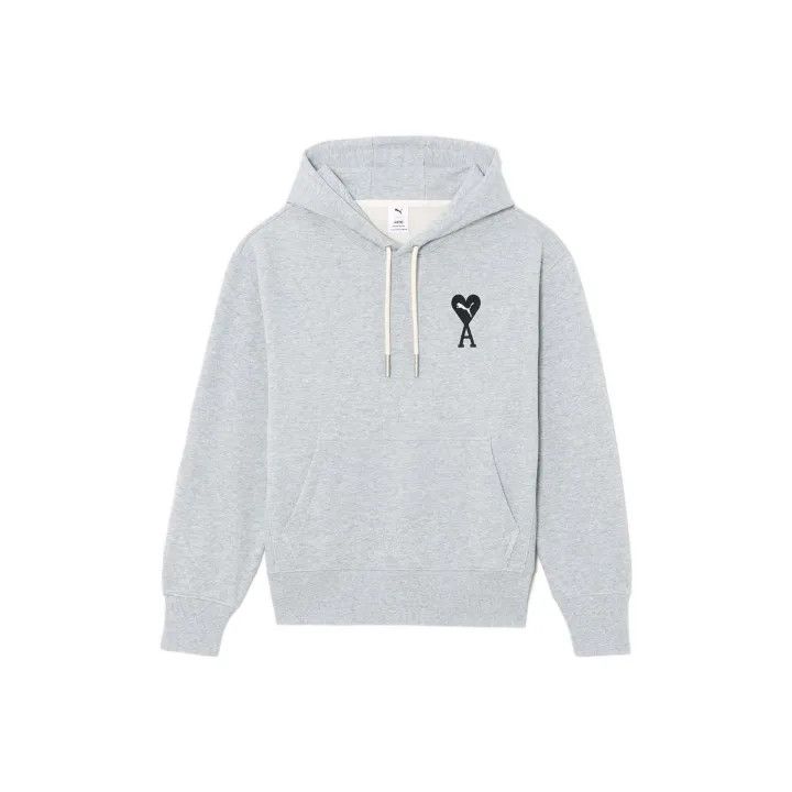 Puma x AMI Paris Gray Logo Hoodie 0079