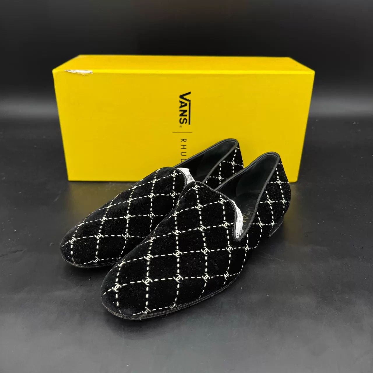 Chanel Chanel Monogram Velvet Flats EU37 Boxed Worn Resoled Size US 6.5 / IT 36.5 - 1 Thumbnail