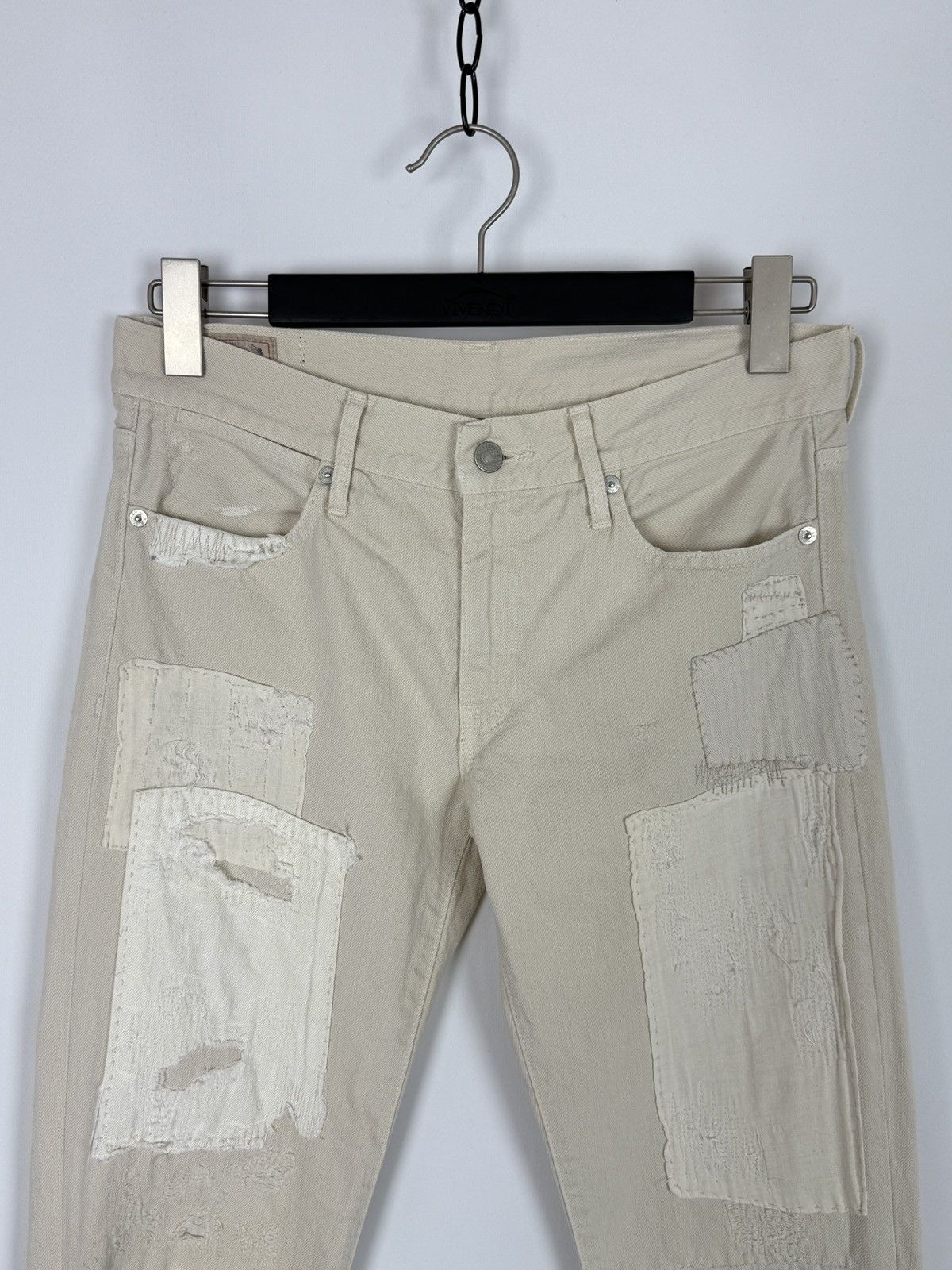 Ralph Lauren Polo Astor Slim Boyfriend Distressed Patchwork Denim 26 Size 26" / US 2 / IT 38 - 2 Thumbnail