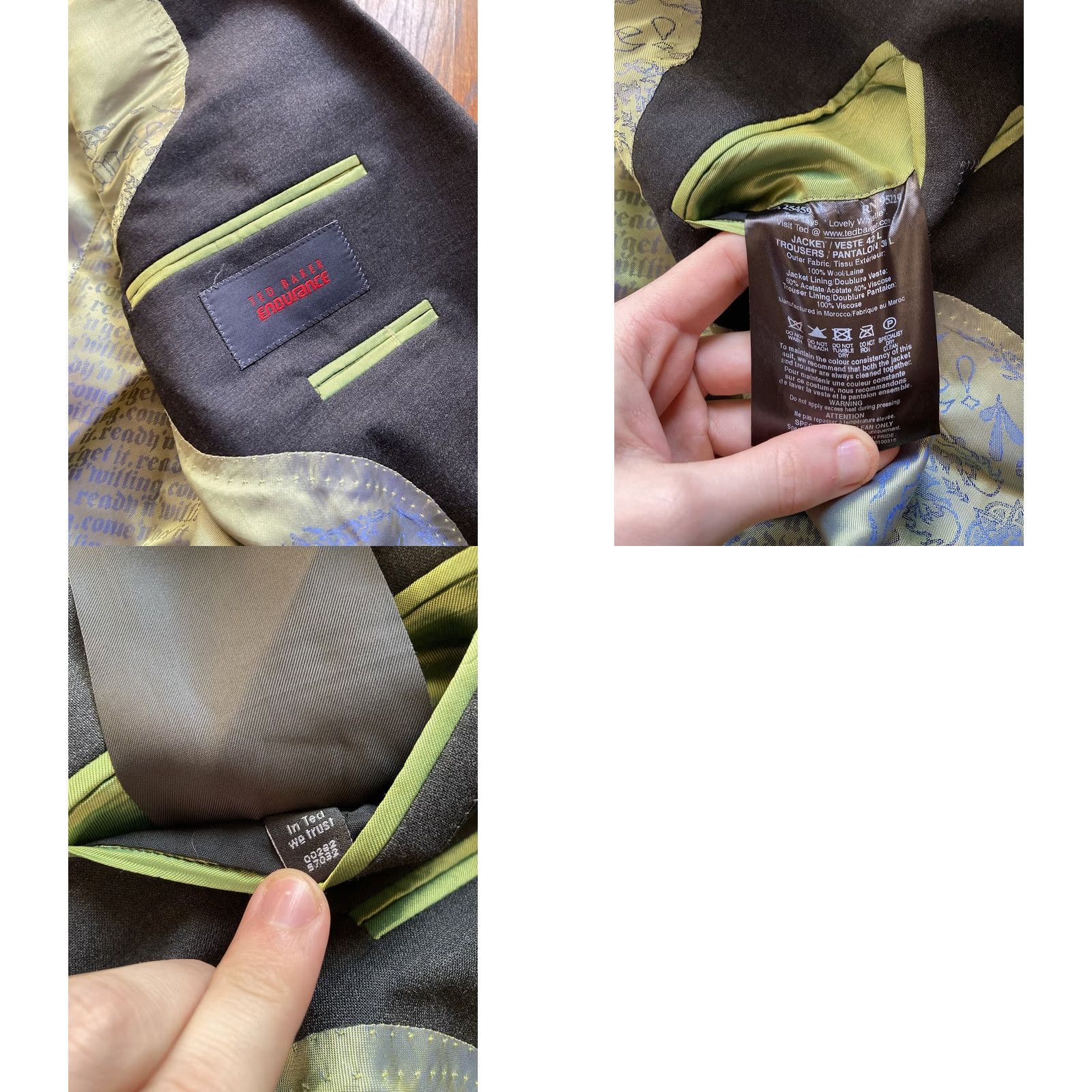 Ted Baker Ted Baker Endurance Blazer Long Gray Wool Jacket 42L Mens 2 Button Size 42R - 9 Thumbnail