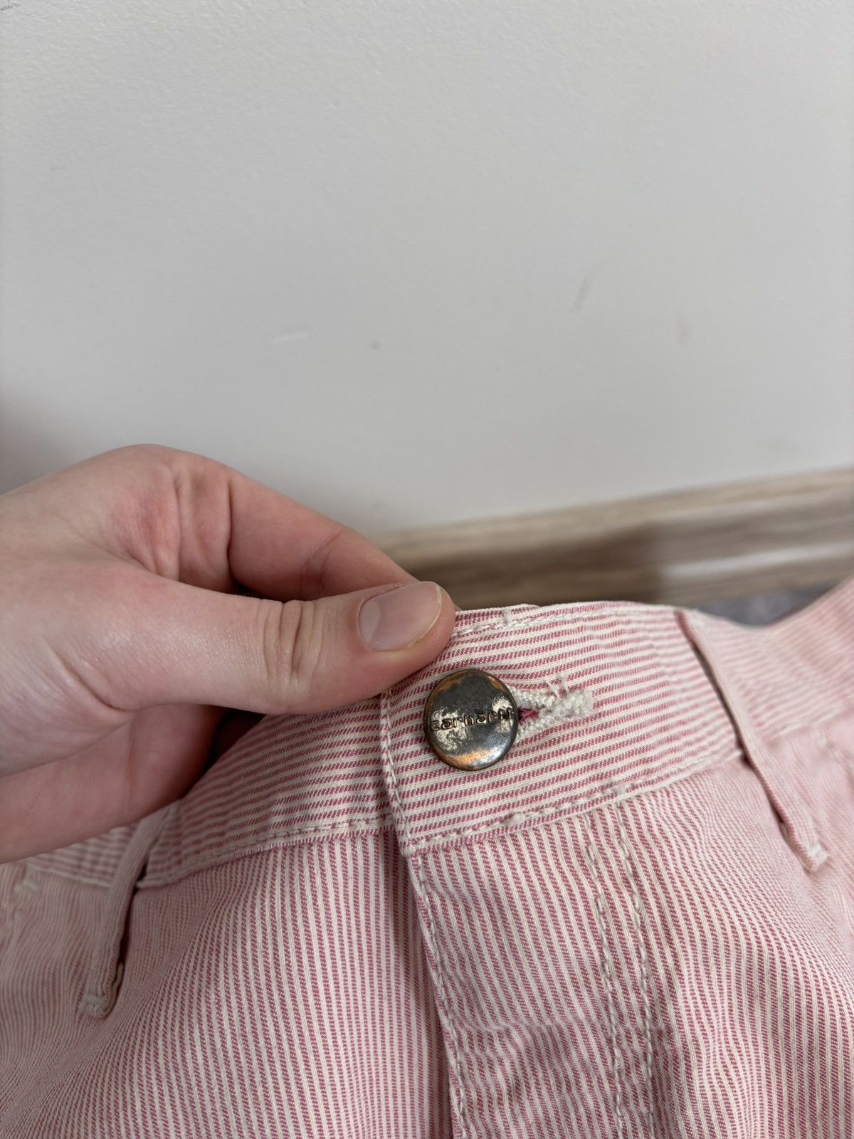 Carhartt Wip Carhartt WIP W’ Endeavor Pants NWT Carpenter Pink/White Size 29" - 6 Thumbnail