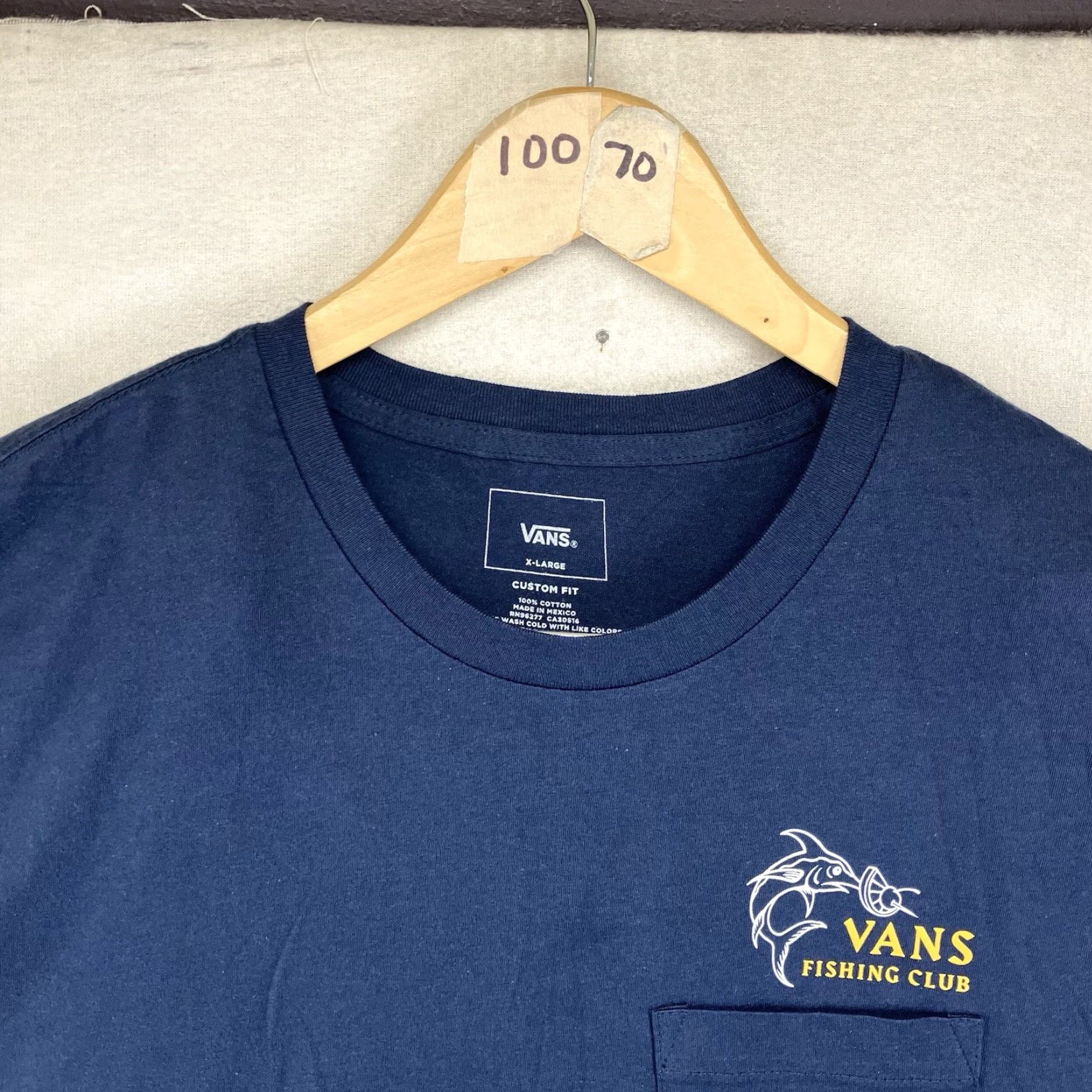 Vans VANS Sailfish Graphic T Shirt Mens XL Navy Blue Regular Fit Crew Neck Short Sleeve Logo All Seasons Sk8 Fishing Adventure Time 2020s Size US XL / EU 56 / 4 - 6 Thumbnail