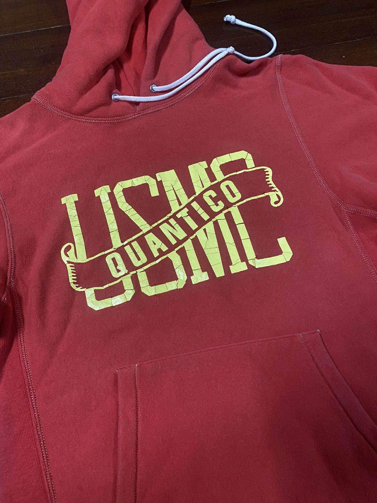 Warehouse Rare Warehouse & Co USMC QUANTICO Loopwheel Hoodie in red Size US M / EU 48-50 / 2 - 5 Thumbnail