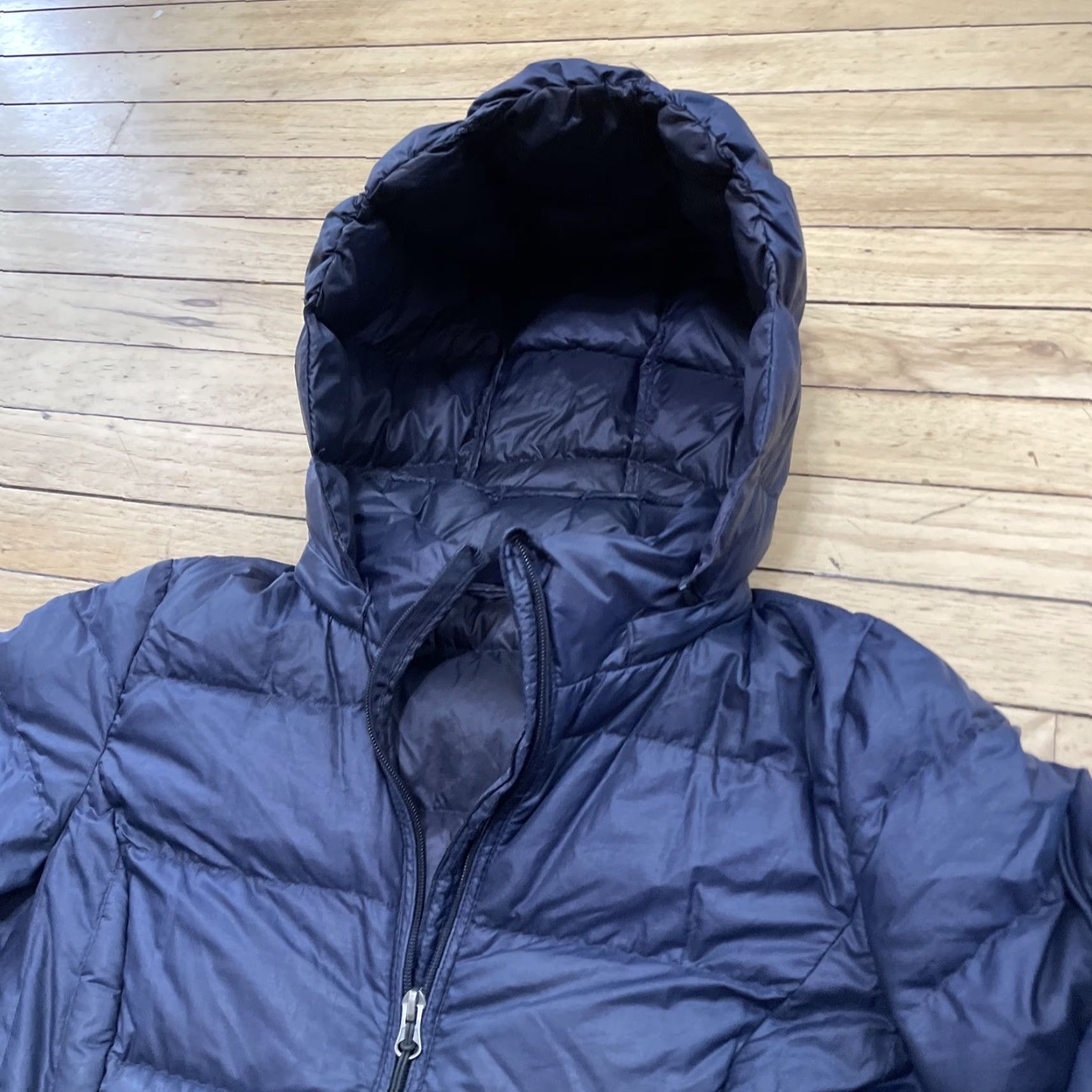 Vintage 32 Degrees UL Down Puffer Jacket Women M Zip Hood Quilt Packable Hike Coat Blue Jacket Size M / US 6-8 / IT 42-44 - 3 Thumbnail