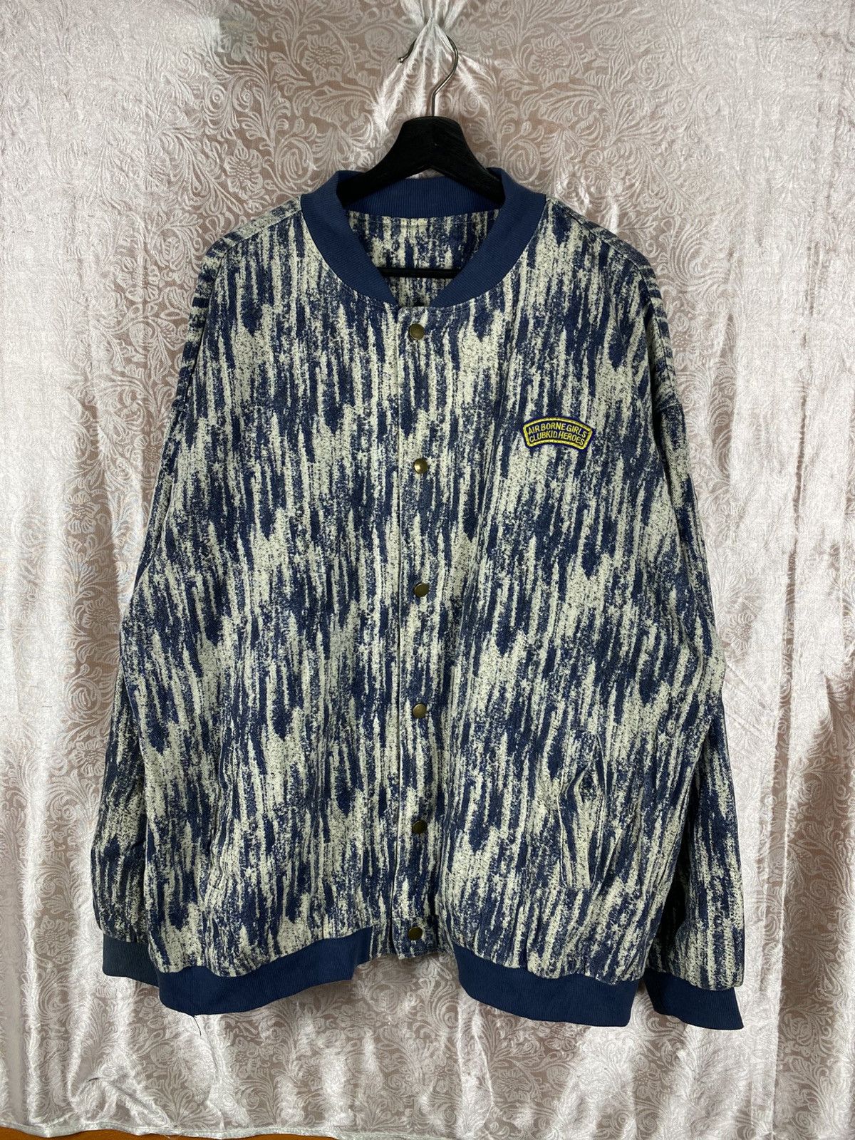 Vintage Struggle Abstract Pattern Jacket Blue Cream Snap Button Size US XL / EU 56 / 4 - 3 Thumbnail