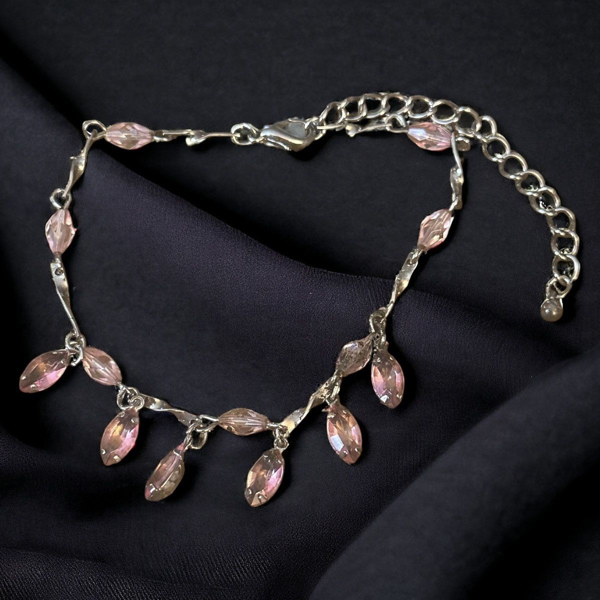 Other Silver tone pink gemstones dangle charm bracelet Size ONE SIZE - 1 Thumbnail