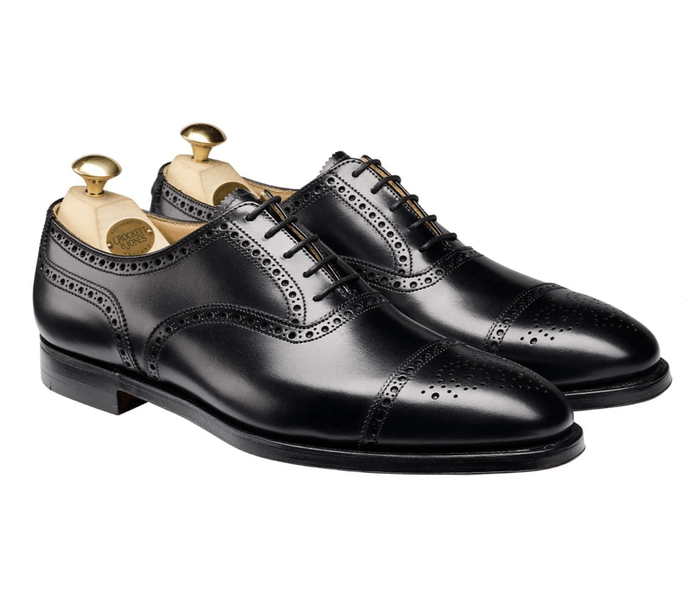 Crockett & Jones CUSTOM ORDER SHELL CORDOVAN CAP TOE OXFORD BROQUES Size US 12.5 / EU 45-46 - 2 Thumbnail