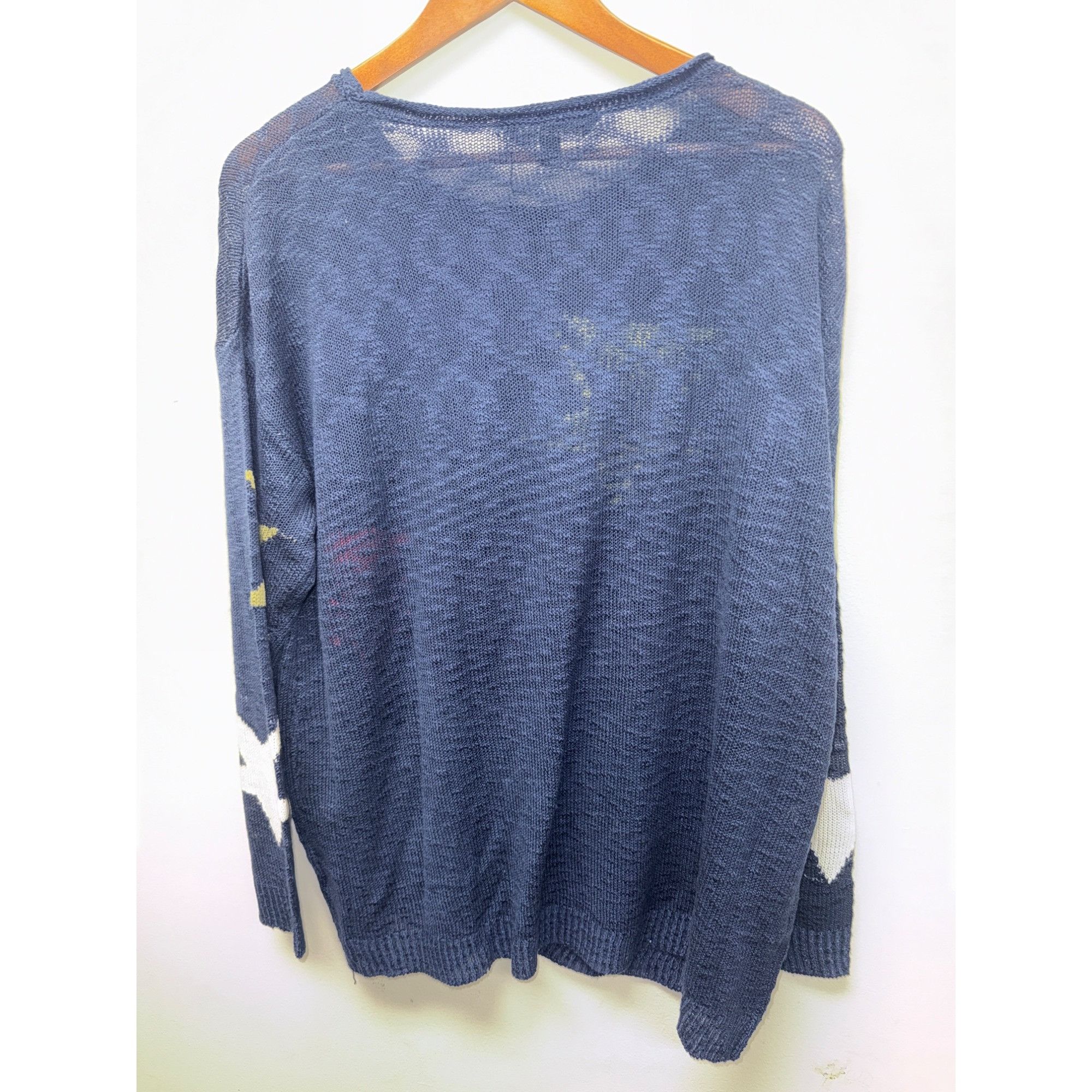 Other Star-Patterned Navy Sheer Knit Sweater - Women's Layering Bo Size XL / US 12-14 / IT 48-50 - 6 Thumbnail