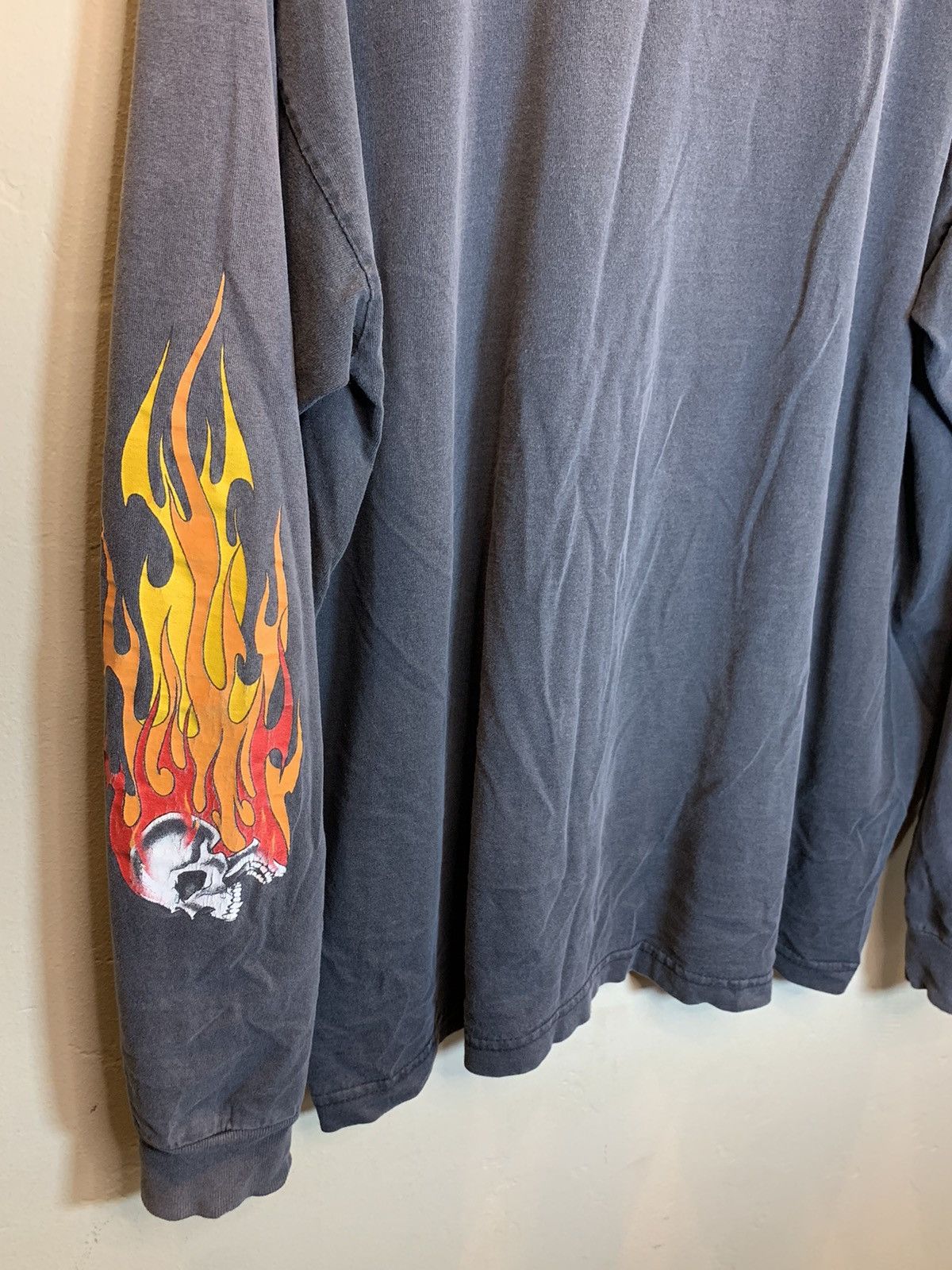 Vintage *RARE* Vintage Hells Angels Flame Skull Oakland Biker Shirt Size US XXL / EU 58 / 5 - 5 Thumbnail