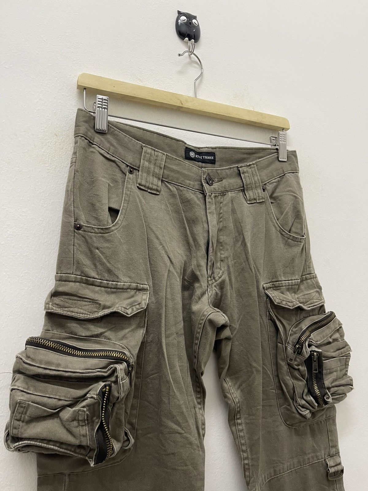 Japanese Brand Rare Vintage ROOT THREE 3D Pocket Flare Cargo Pant Size US 29 - 4 Thumbnail
