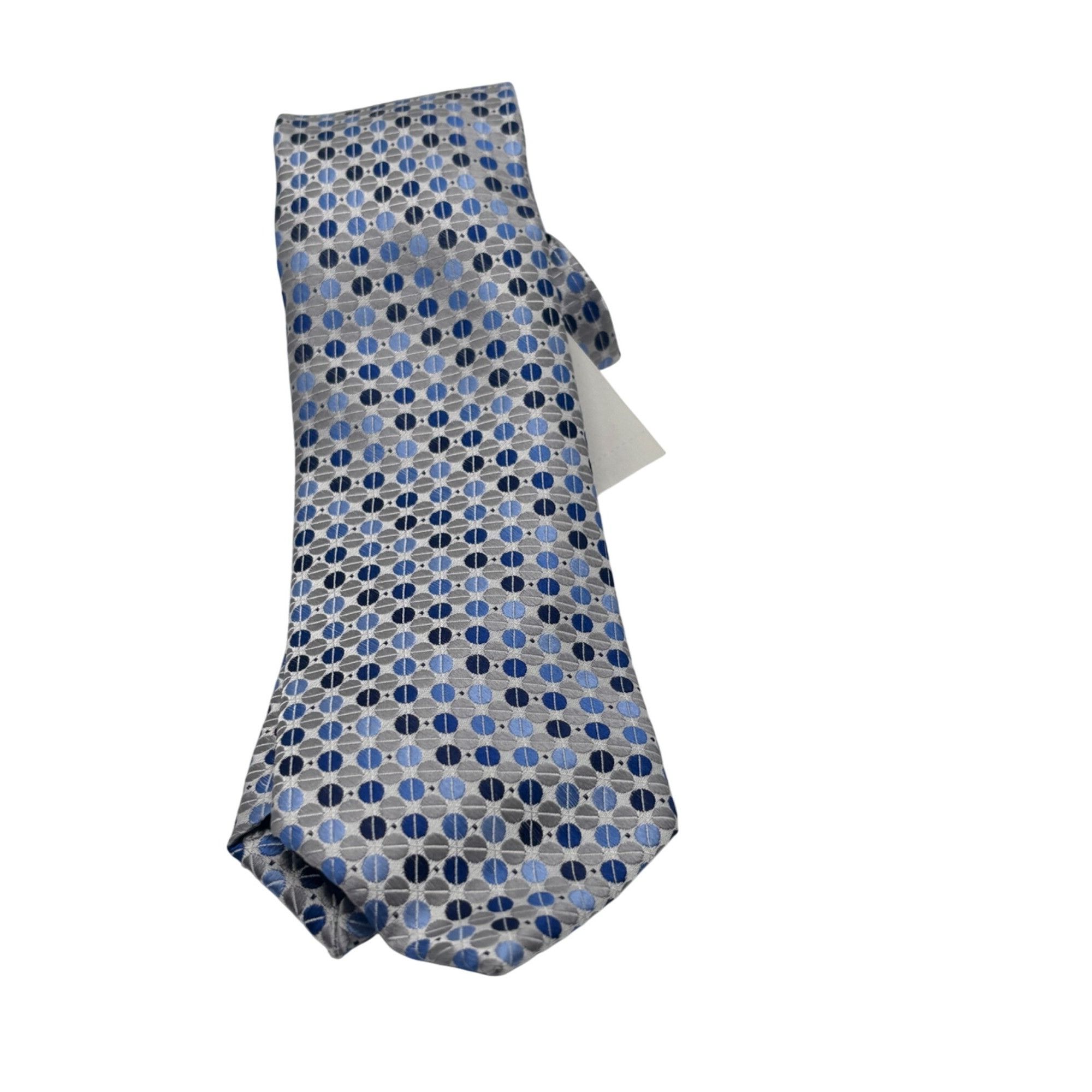 Perry Ellis Perry Ellis Portfolio Geometric Pattern Silk Necktie, Navy, Size ONE SIZE - 5 Thumbnail