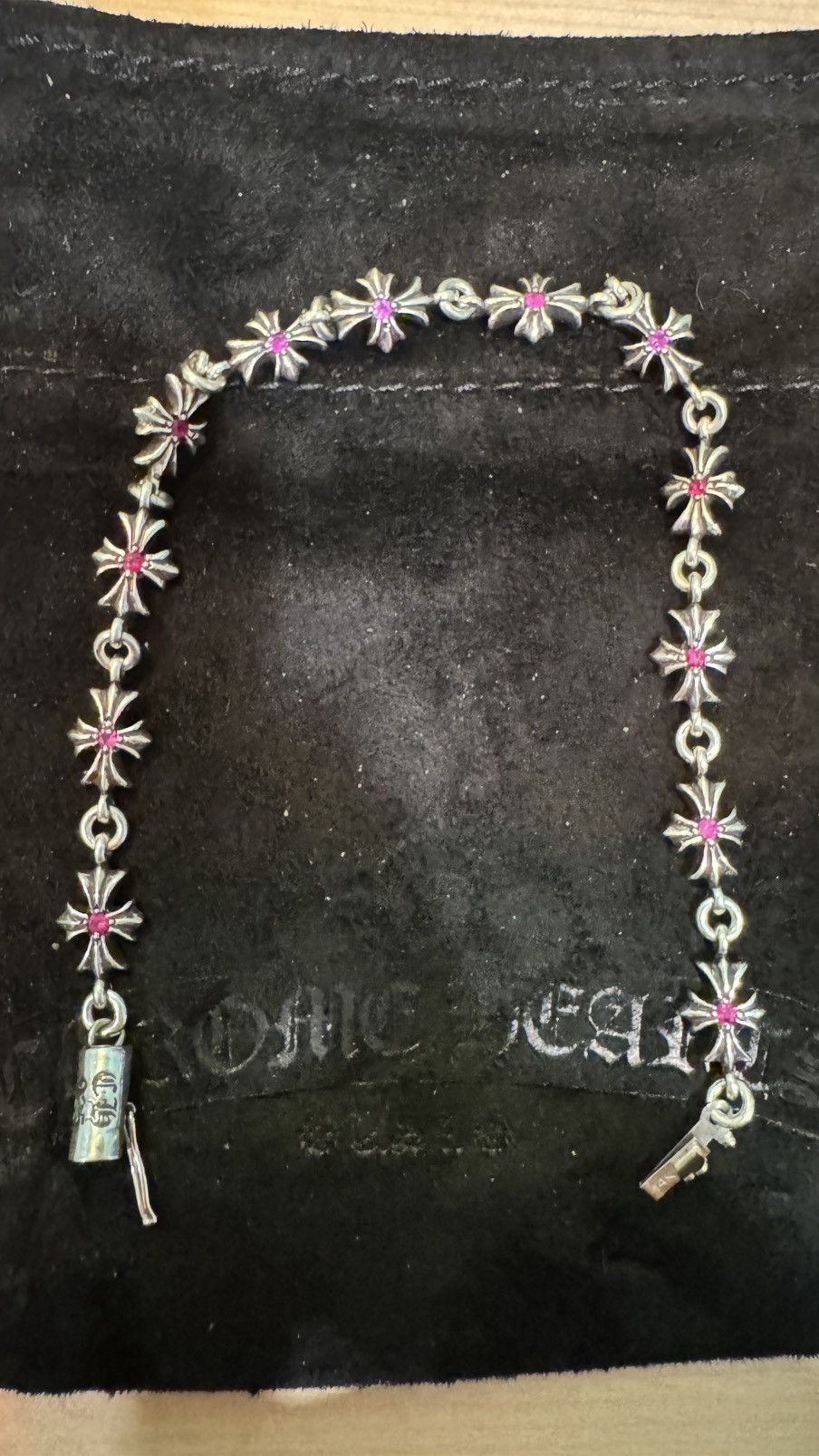 Chrome Hearts Pink Sapphire Tiny E Bracelet *RARE* Size ONE SIZE - 9 Thumbnail