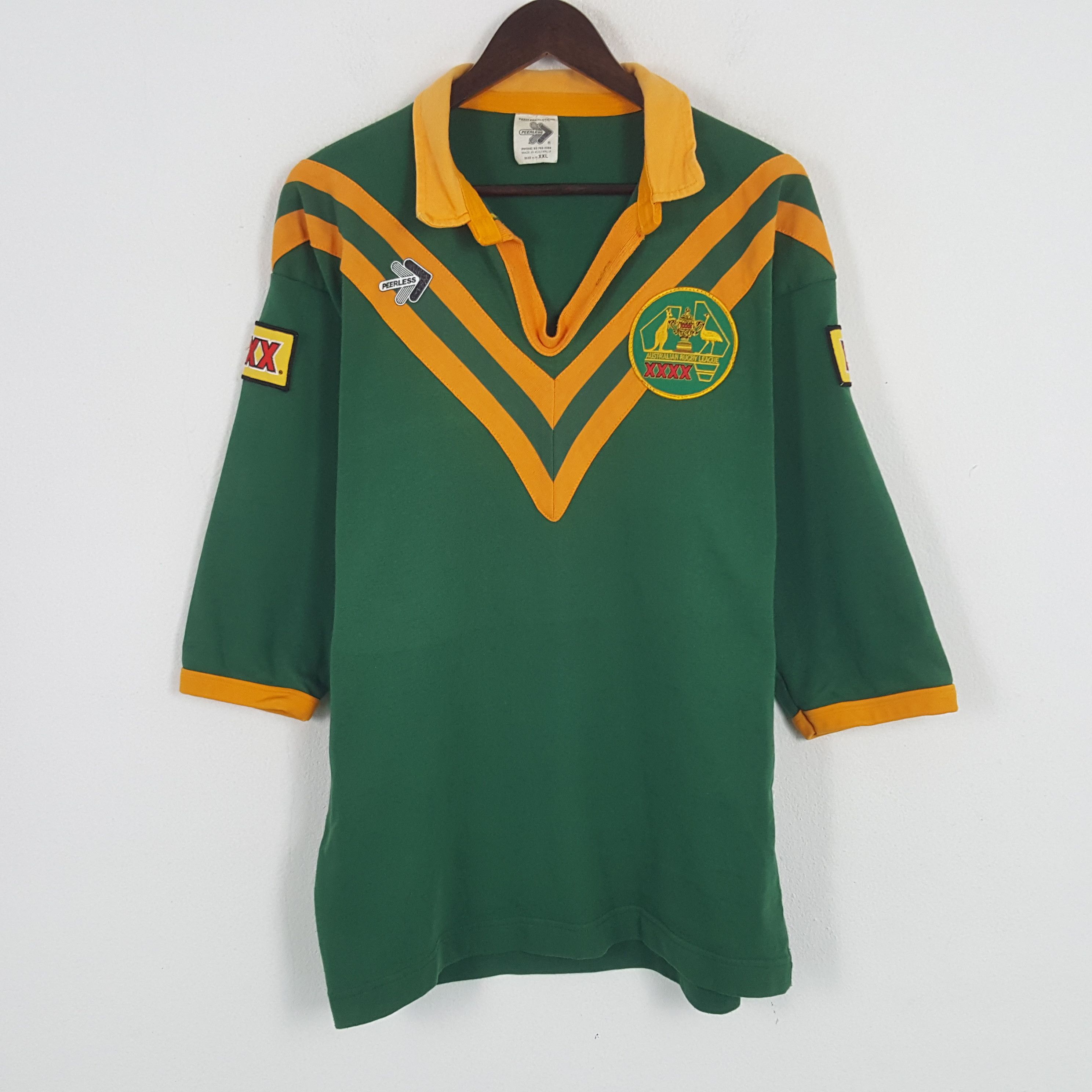Vintage Vintage Peerless Australia Rugby Polos Shirt Size US L / EU 52-54 / 3 - 1 Thumbnail