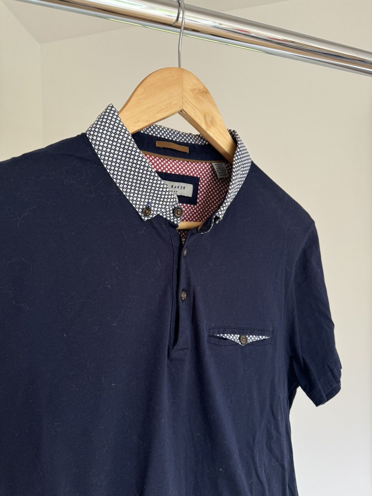 Ted Baker Ted Baker Patterned Collar Polo Size US S / EU 44-46 / 1 - 3 Thumbnail