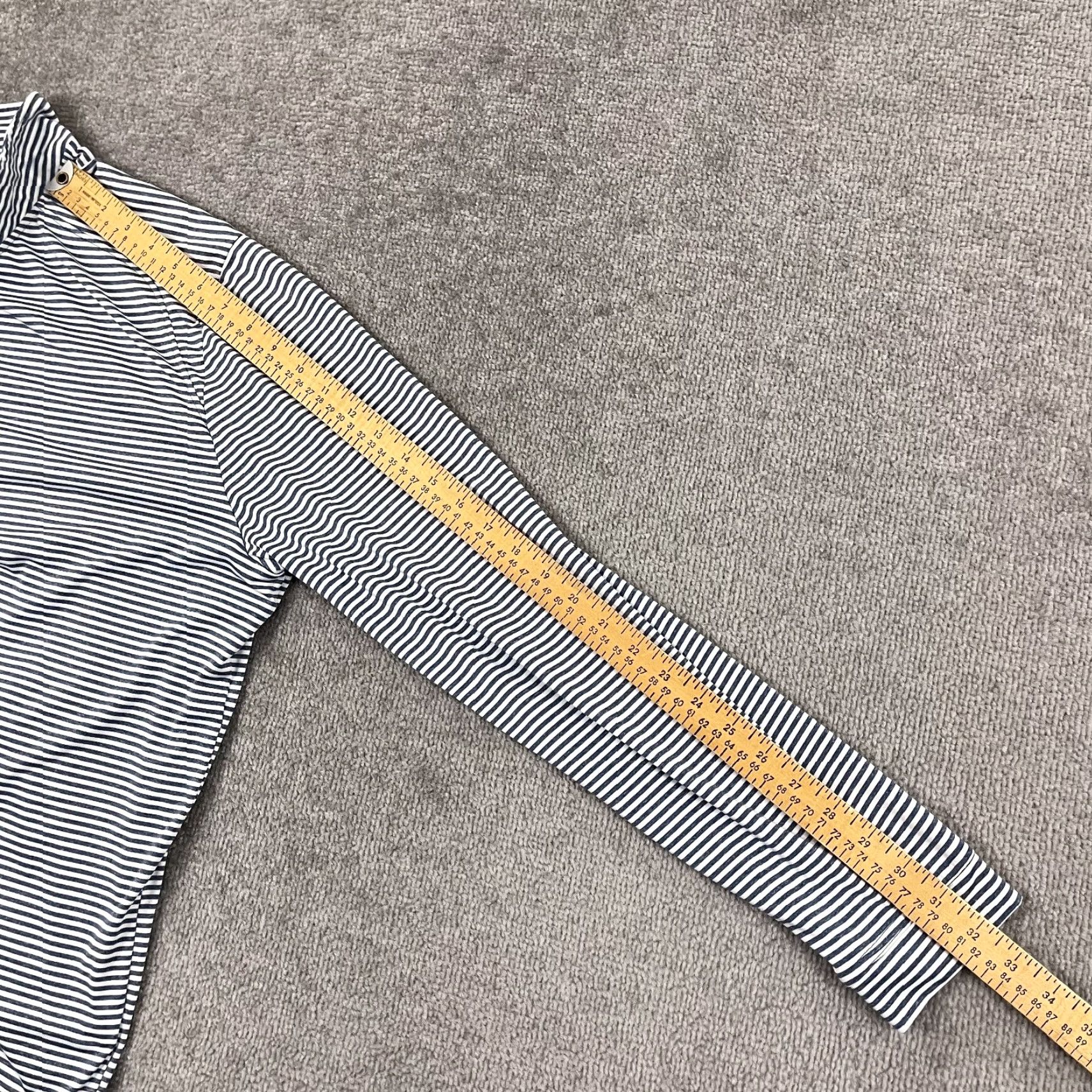 johnnie-O Johnnie O Turn Striped Prep Performance Pullover Jacket Mens Large Blue White Golf Zip Size US L / EU 52-54 / 3 - 7 Thumbnail