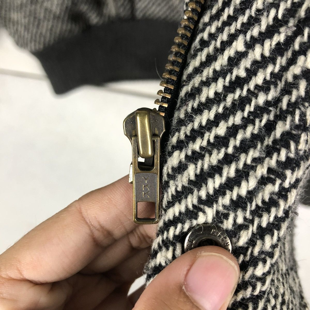 Japanese Brand 📌VINTAGE BOMBER JACKET WOOL HERRINGBONE TOM COLLINS Size US L / EU 52-54 / 3 - 17 Thumbnail