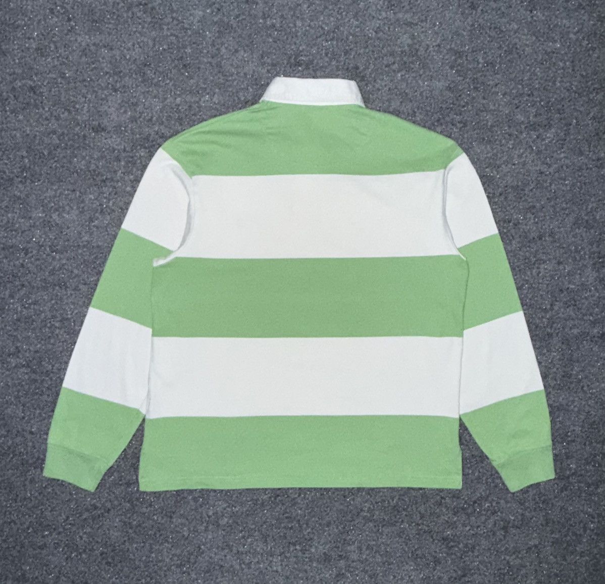 Polo Ralph Lauren Vintage Polo Ralph Lauren Rugby Shirt L Green Stripe Zip Up Size US L / EU 52-54 / 3 - 3 Thumbnail
