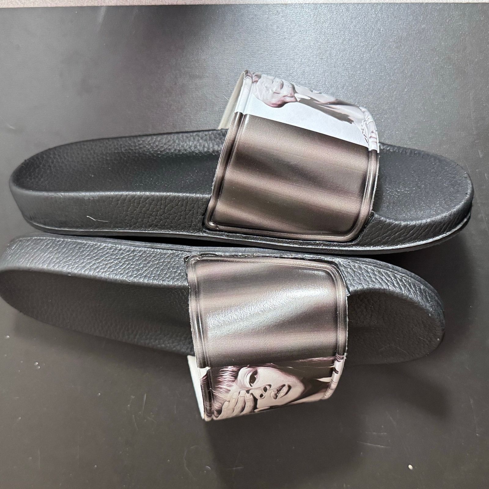 Other •NEW• Black female Graphic Slide/Sandals – Size EU 41 (9W) Size US 9 / IT 39 - 4 Thumbnail