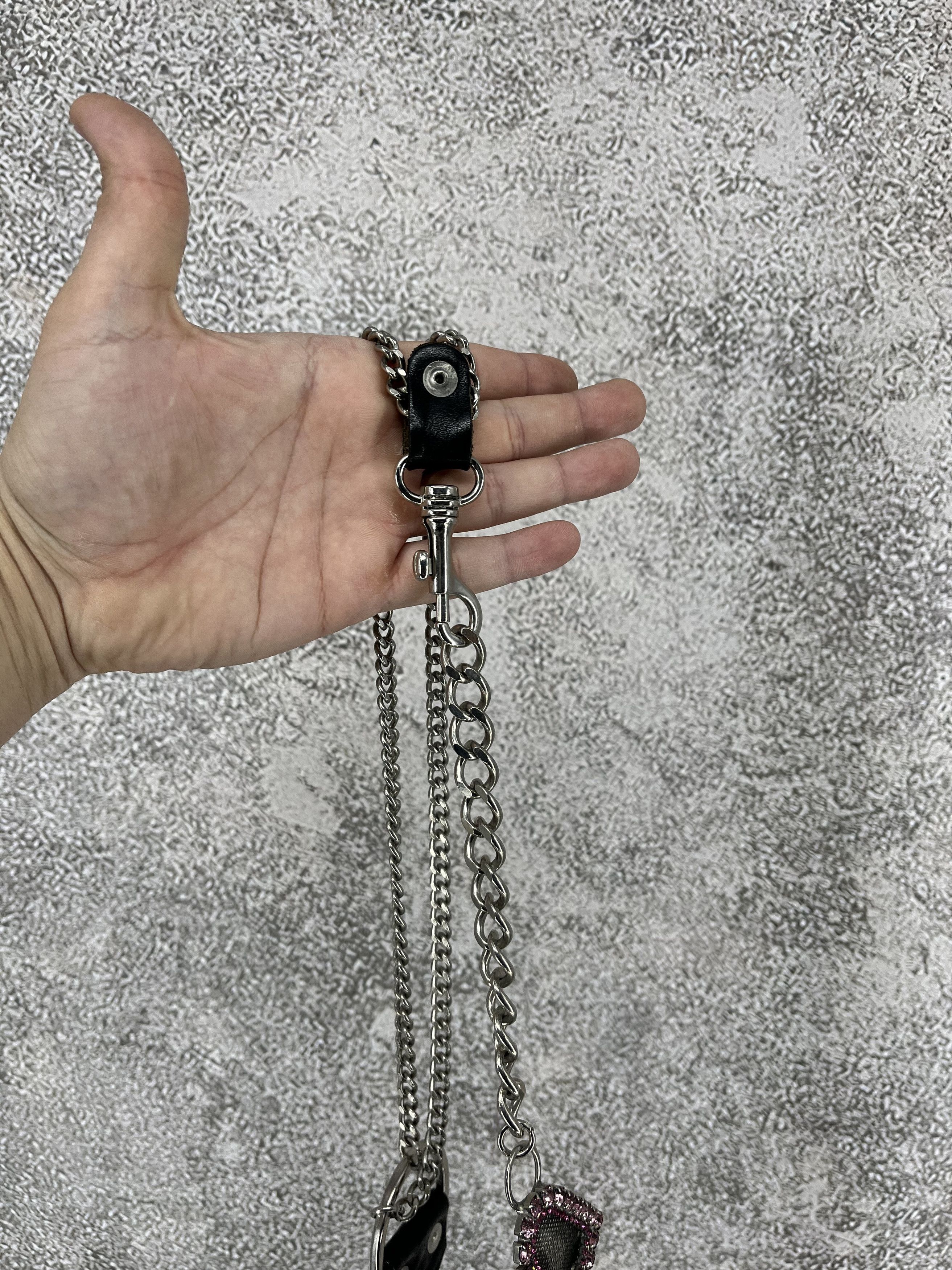 Iceberg ICEBERG Leather Belt with Chain & Pink Heart Charm Size ONE SIZE - 6 Thumbnail