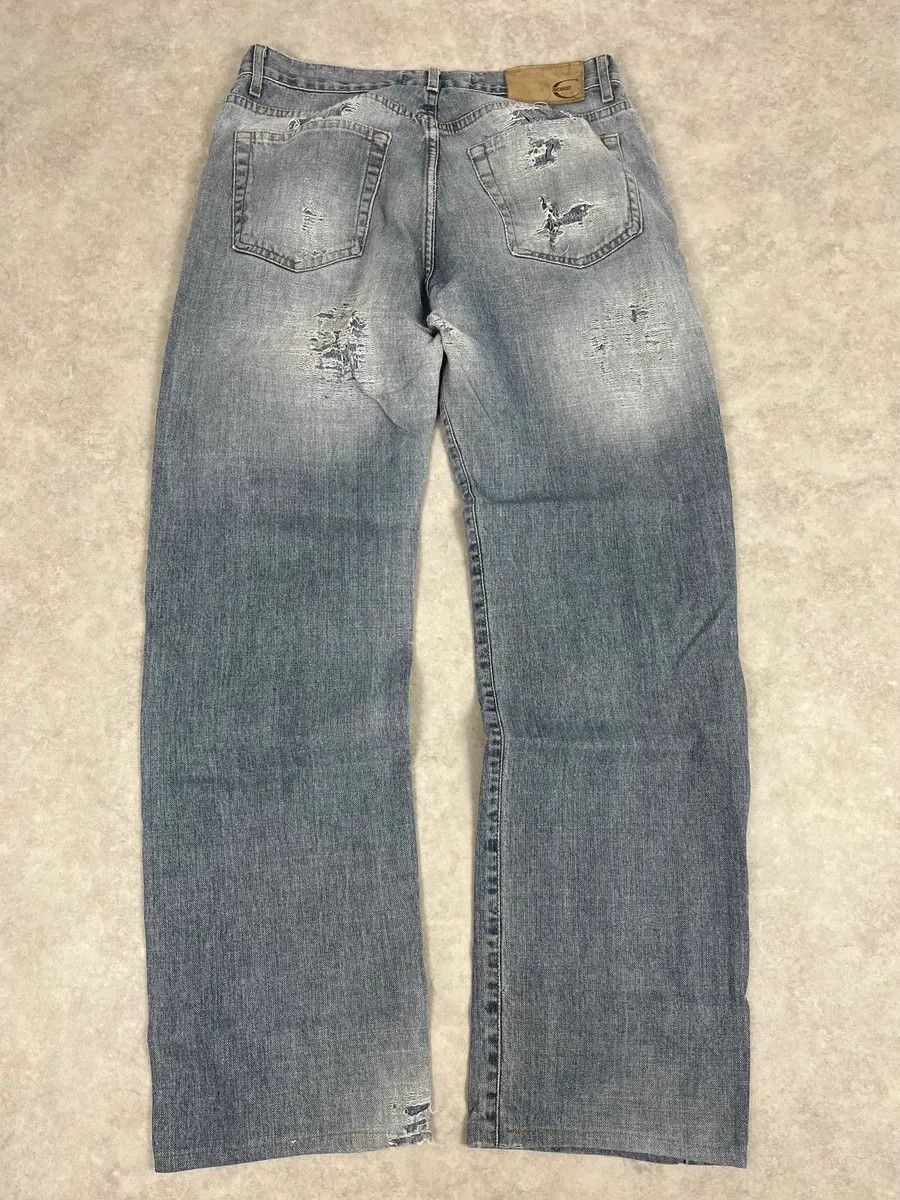 Just Cavalli 2000s Cavalli Distressed Light Blue Denim Jeans Size US 30 / EU 46 - 7 Thumbnail