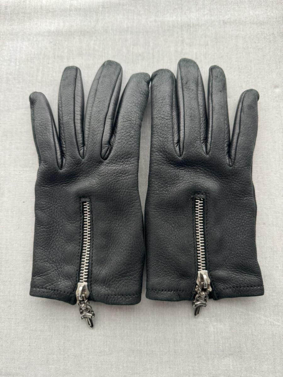 Chrome Hearts Chrome Hearts Dagger Zip Up Cashmere Leather Gloves 