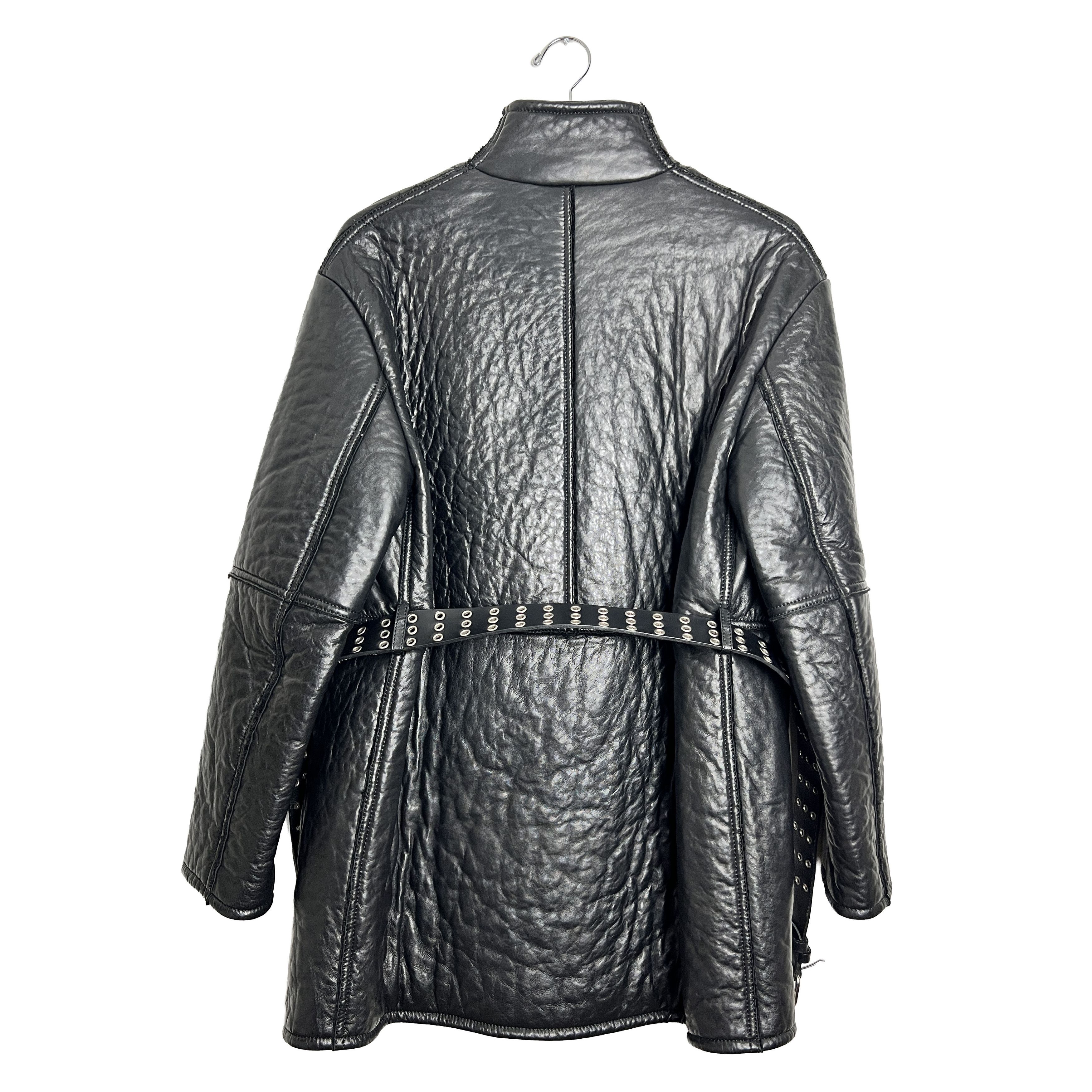 Iro Belted Pebbled Grain Leather Shawl Collar Jacket Size XS / US 0-2 / IT 36-38 - 2 Thumbnail