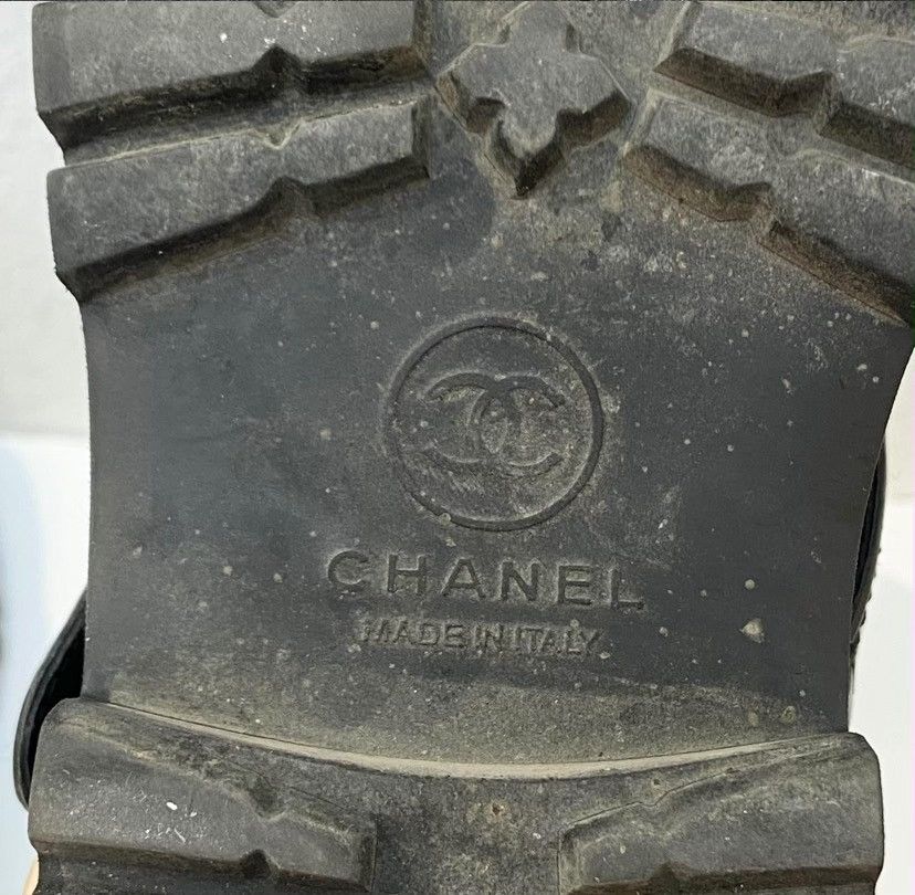 Chanel Chanel black quilted leather biker boots Size US 7 / IT 37 - 8 Thumbnail