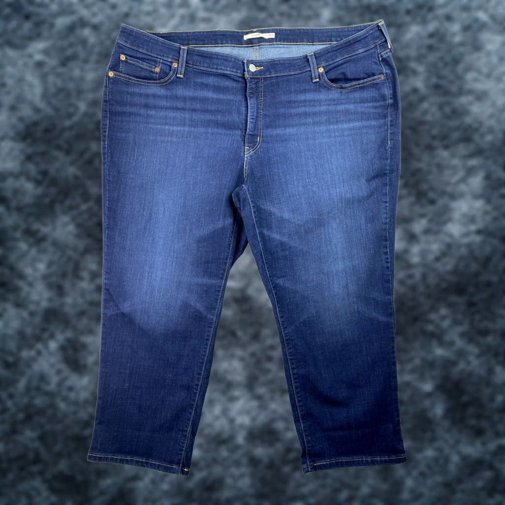 Levi's VINTAGE Levi's Womens Jeans 26W Blue Denim Boyfriend Fit Stretch Comfort Plus Sz 2 Womens Jeans 5-Pocket Design Dark Wash Regular Rise High Rise N/A Size 26" / US 2 / IT 38 - 1 Thumbnail