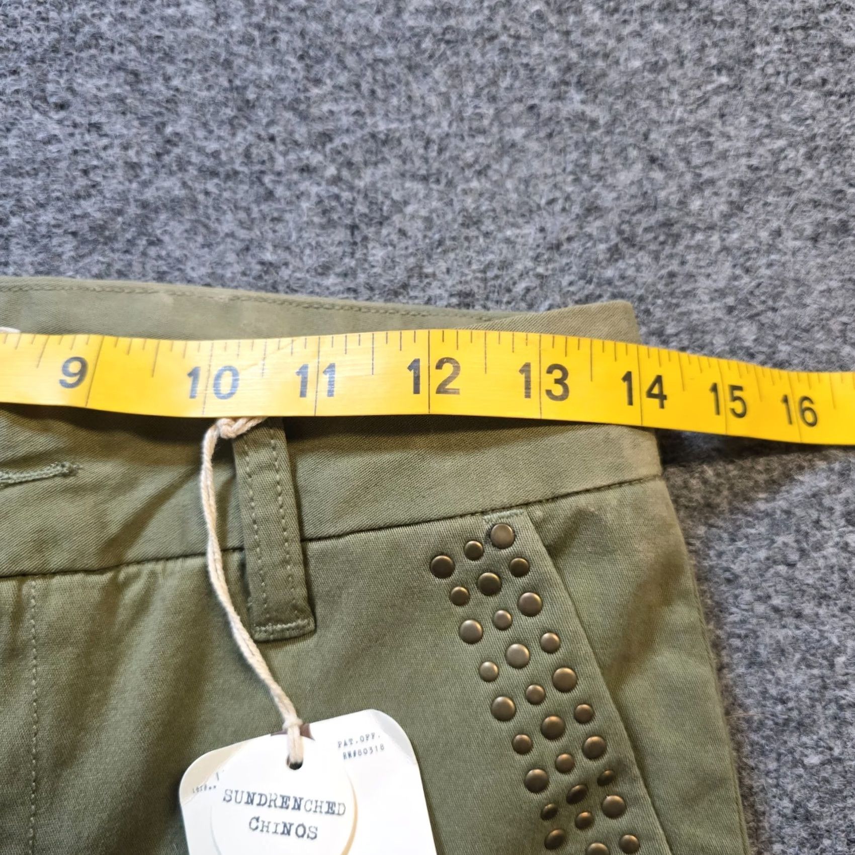 Lucky Brand Lucky Brand Pants Womens 00 Green Sienna Chino Studded Skinny Taper Casual Pants Size 24" / US 00 / IT 34 - 7 Thumbnail