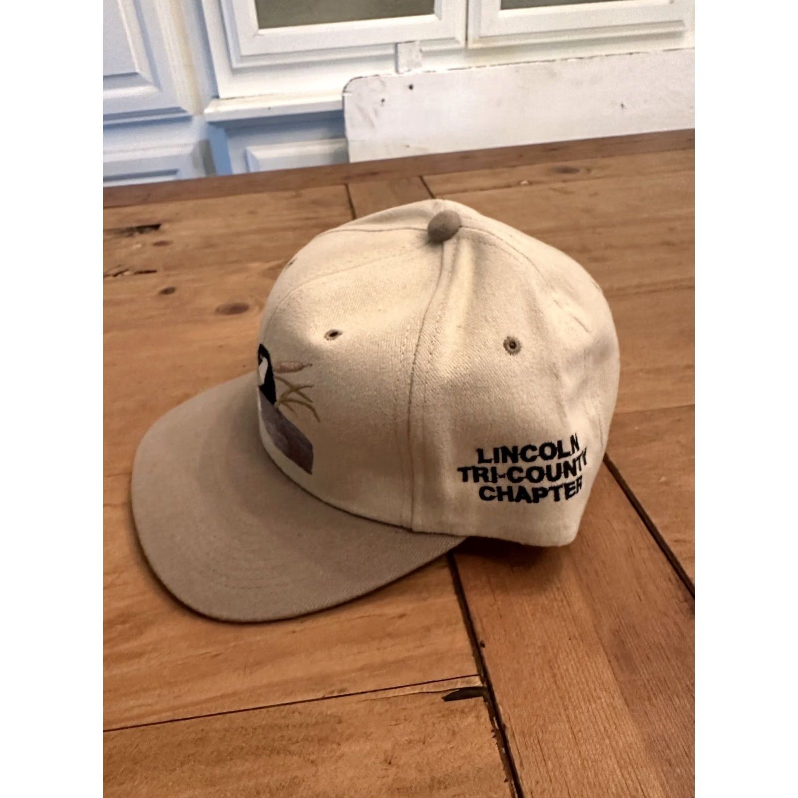 Vintage VINTAGE California Waterfowl Hat Mens Strapback Hunting Flat Bill Cap Water Fowl Mens One Size Beige Flat Cap Hunting Cap Mens Size ONE SIZE - 2 Thumbnail