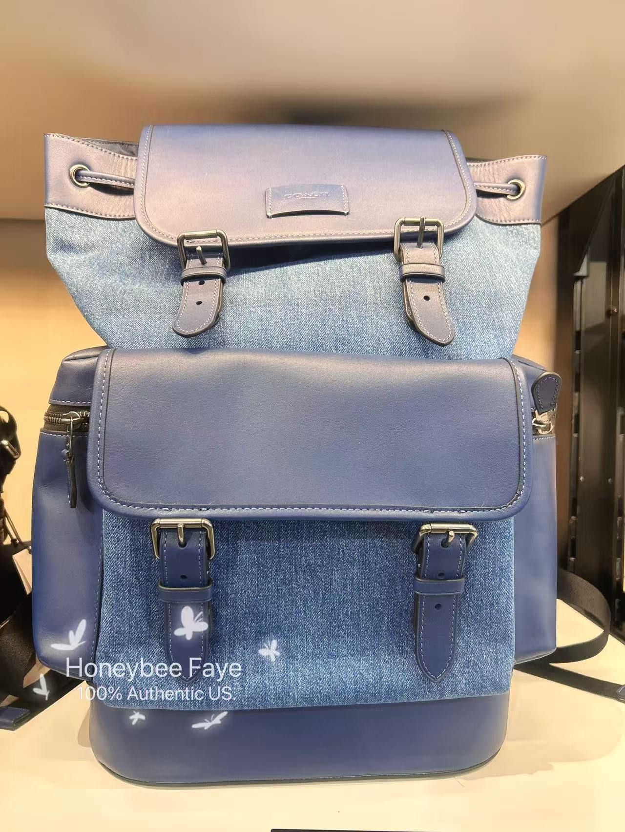 Coach Sprint Backpack CBI76 Denim/Deep Blue Size ONE SIZE - 4 Thumbnail