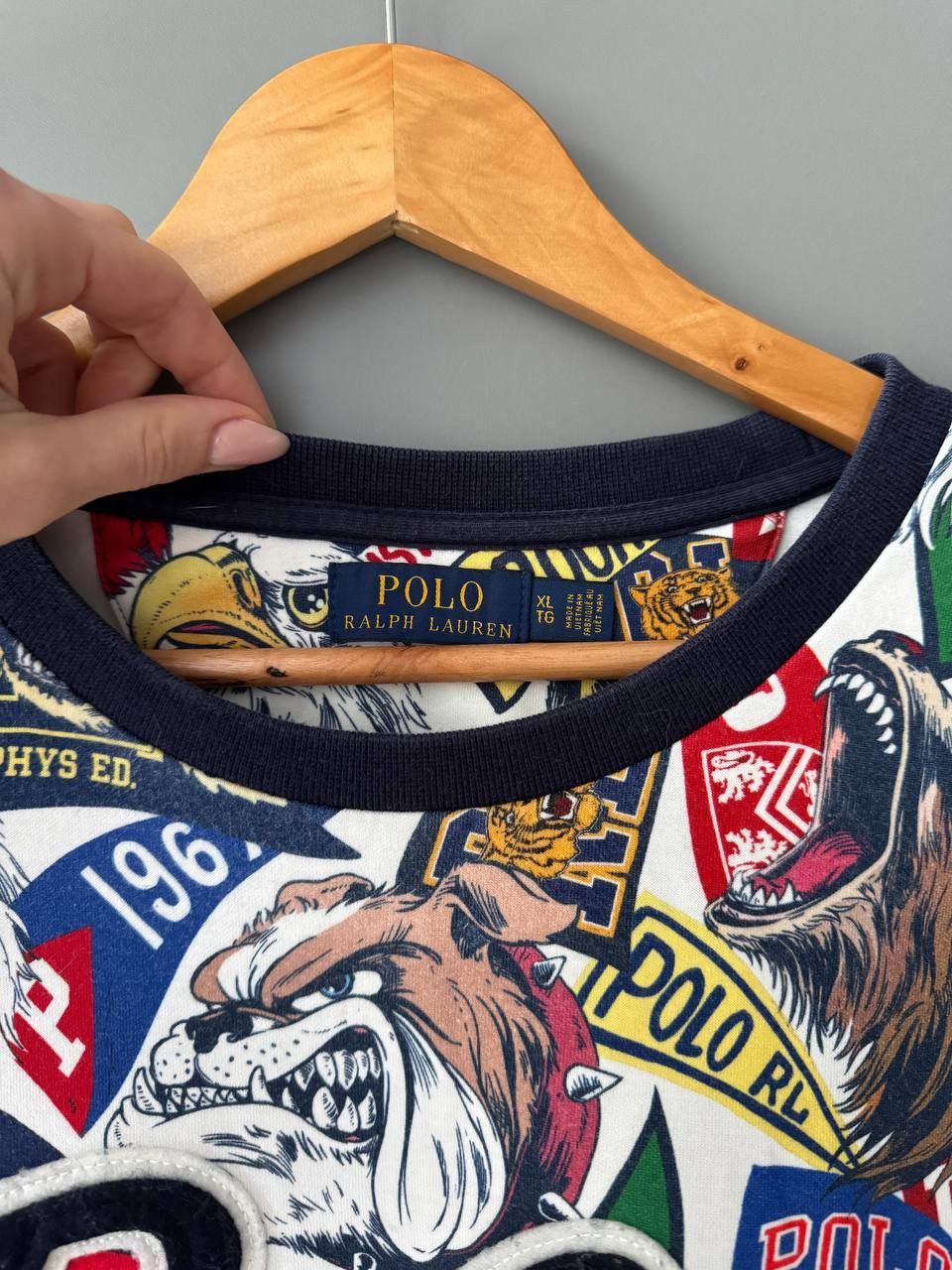 Polo Ralph Lauren × Vintage Vintage Y2K Polo Ralph Lauren All Over Print Logo Sweatshirt Size US XL / EU 56 / 4 - 2 Thumbnail