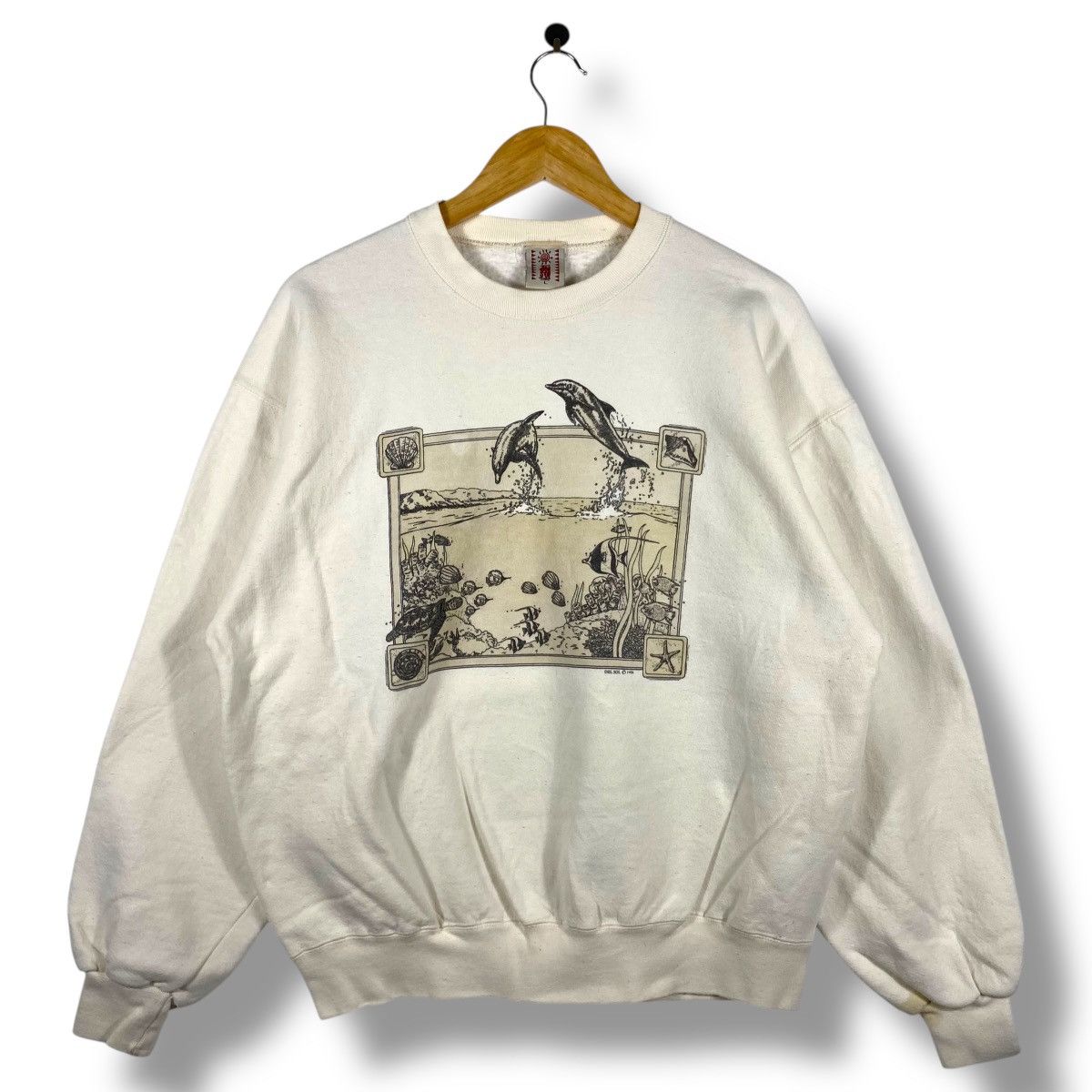 Vintage Vintage 90's DEL SOL Ocean Creatures Graphic Sweatshirt Size US L / EU 52-54 / 3 - 1 Thumbnail