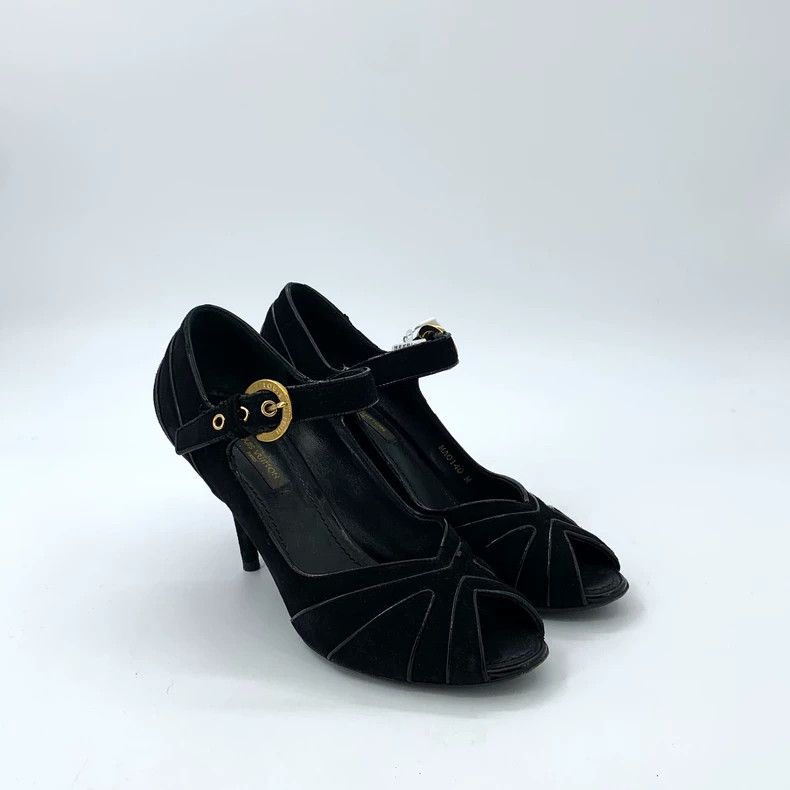 Louis Vuitton Louis Vuitton Black thin heel fish mouth high heels Size US 5.5 / IT 35.5 - 2 Thumbnail
