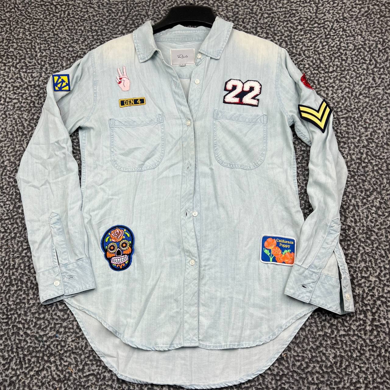 Rails Rails Carter Vintage Wash Shirt Denim Embroidered Patch S Size S / US 4 / IT 40 - 1 Thumbnail