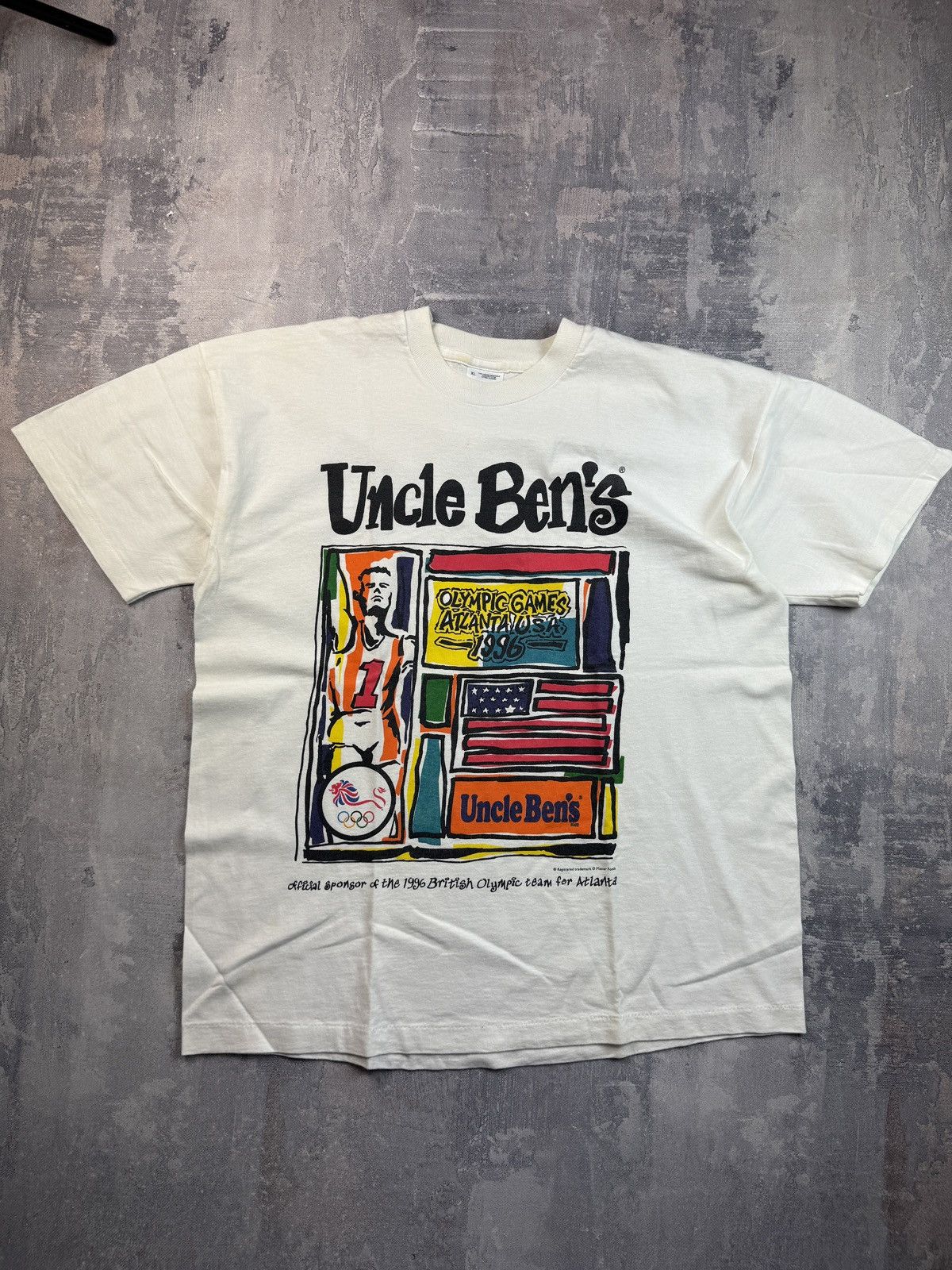 USA Olympics RARE Vintage 1996 Atlanta Olympics x Uncle Ben’s Promo Tee Size US XL / EU 56 / 4 - 1 Thumbnail