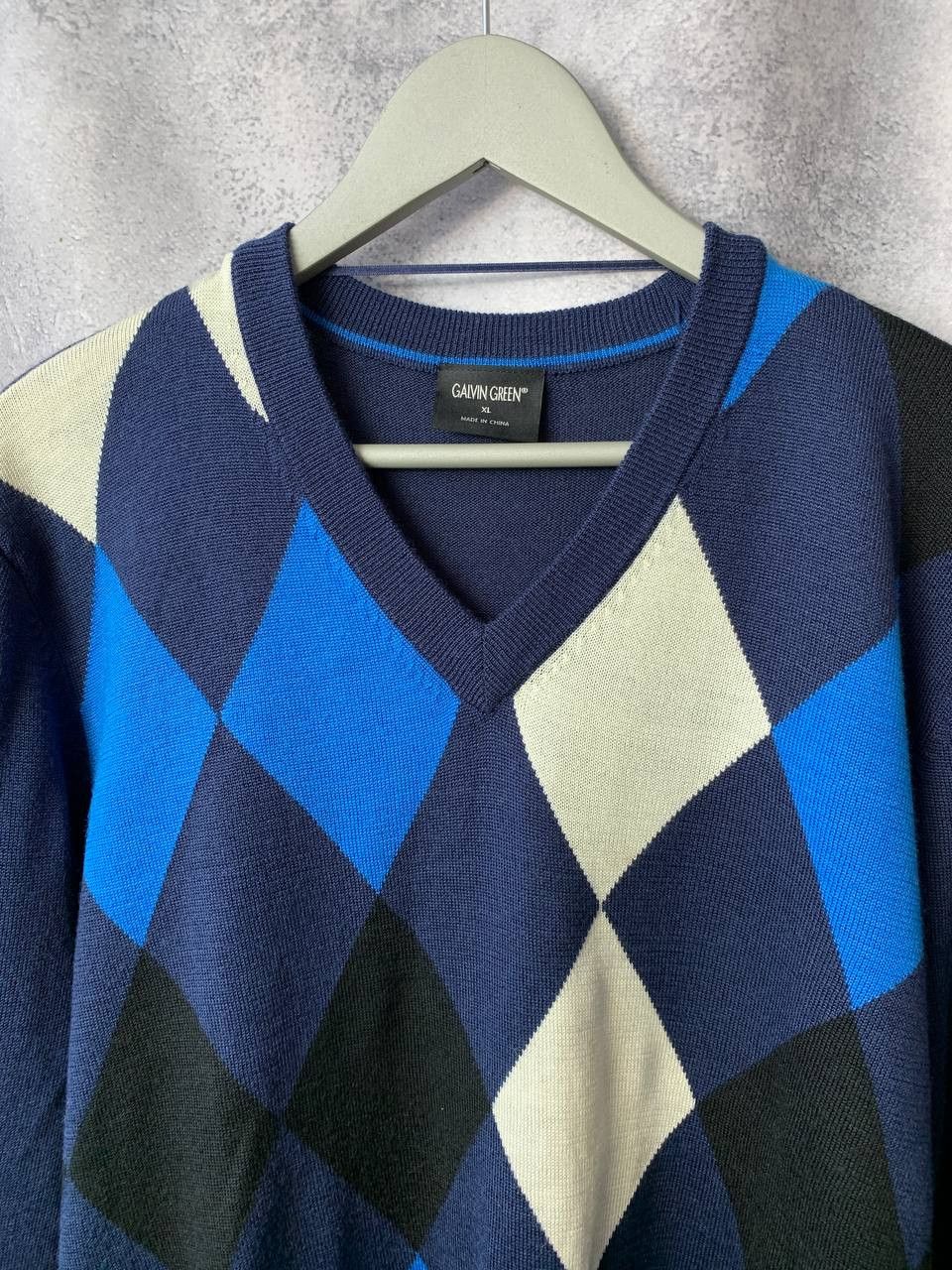 Galvin Green Galvin Green Golf V-Neck Jumper Diamond Argyle Sweater Wool Size US XL / EU 56 / 4 - 4 Thumbnail
