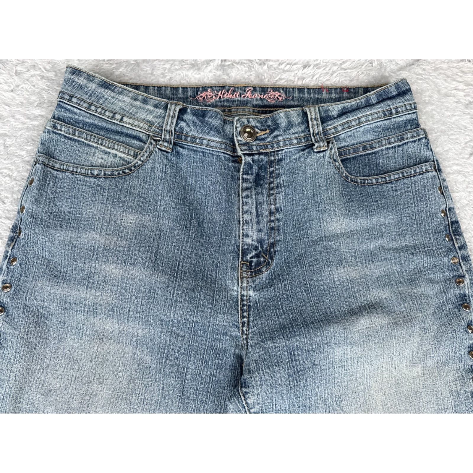 Vintage Kikit Jeans Womens 8 Blue Denim Bootcut Mid Rise Cotton Blend 28x31 Jeans Bootcut Womens 8 Blue Denim Distressed Stretch Size 30" / US 8 / IT 44 - 4 Thumbnail