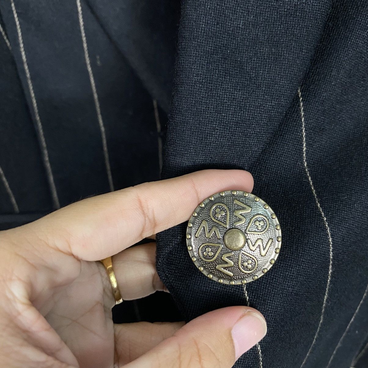 Japanese Brand 📌Cropped Striped Design Button Jacket Karl Kani Size US M / EU 48-50 / 2 - 17 Thumbnail