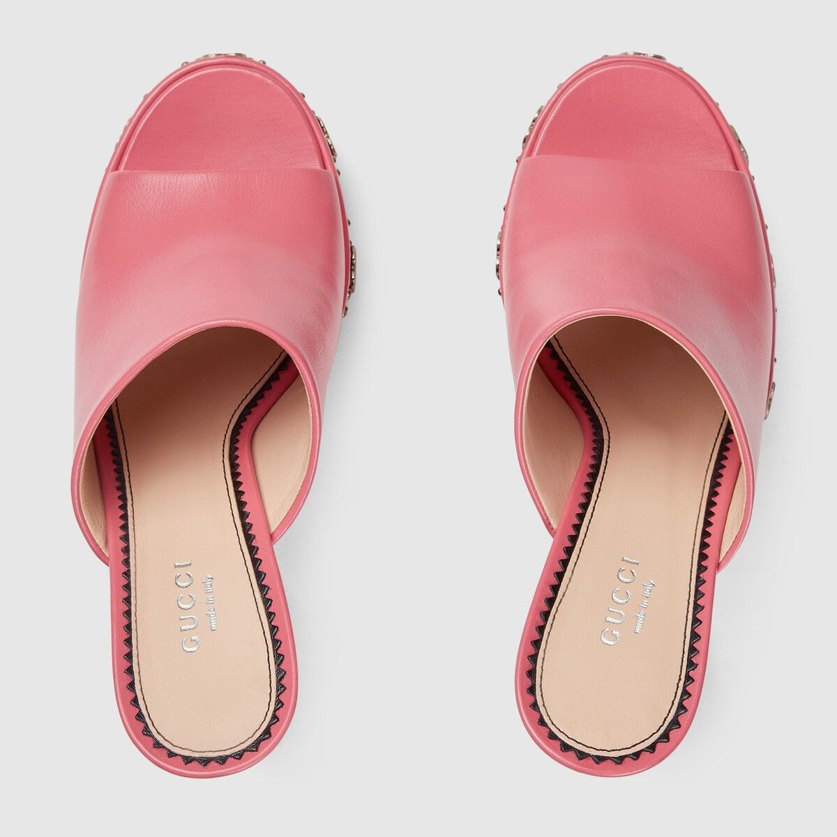 Gucci o1s1wg110125 Platform Slides Sandals in Pink Size US 8.5 / IT 38.5 - 4 Thumbnail