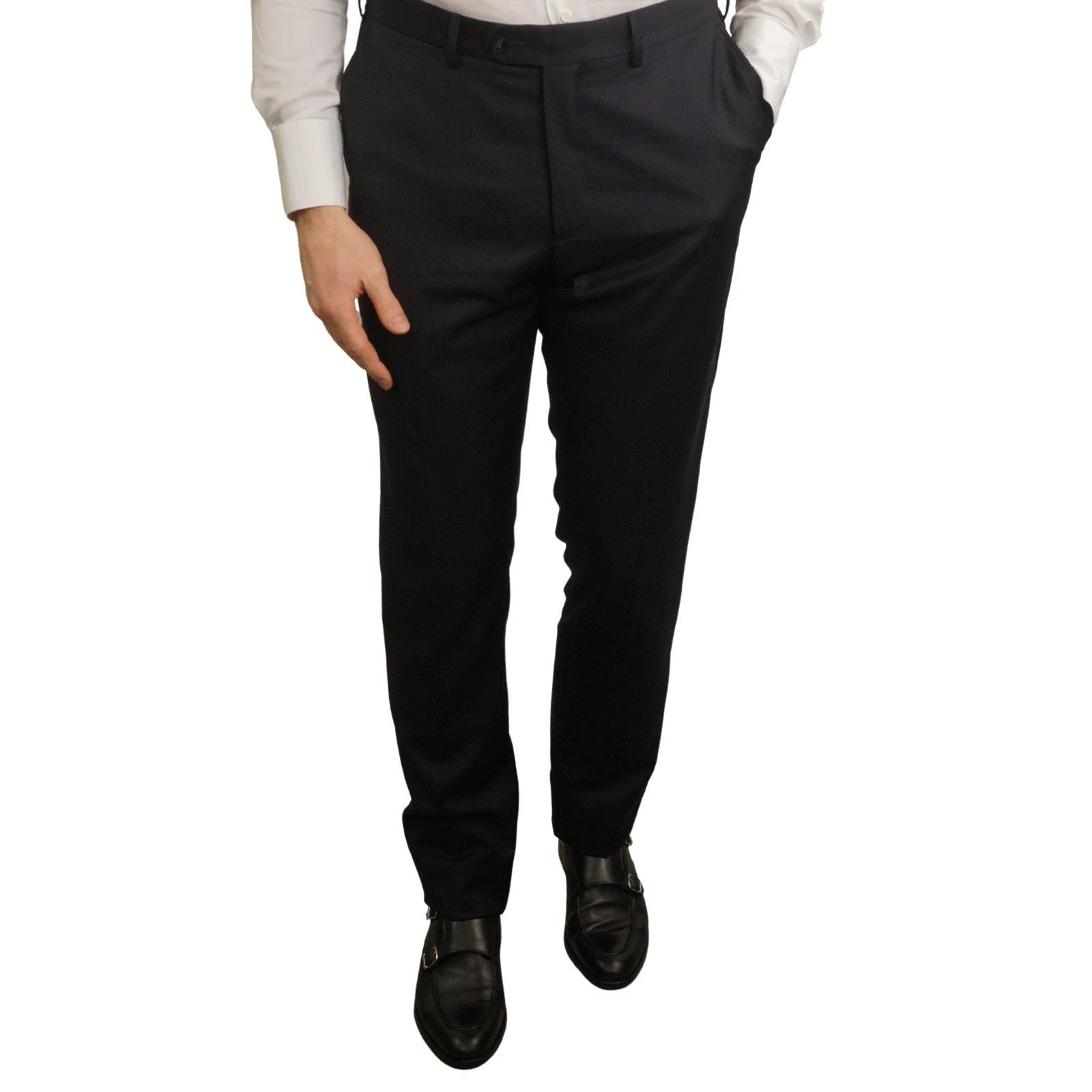 Men Suitsupply 3 Piece Suit La Spalla Navy 110\'S Wool US42L