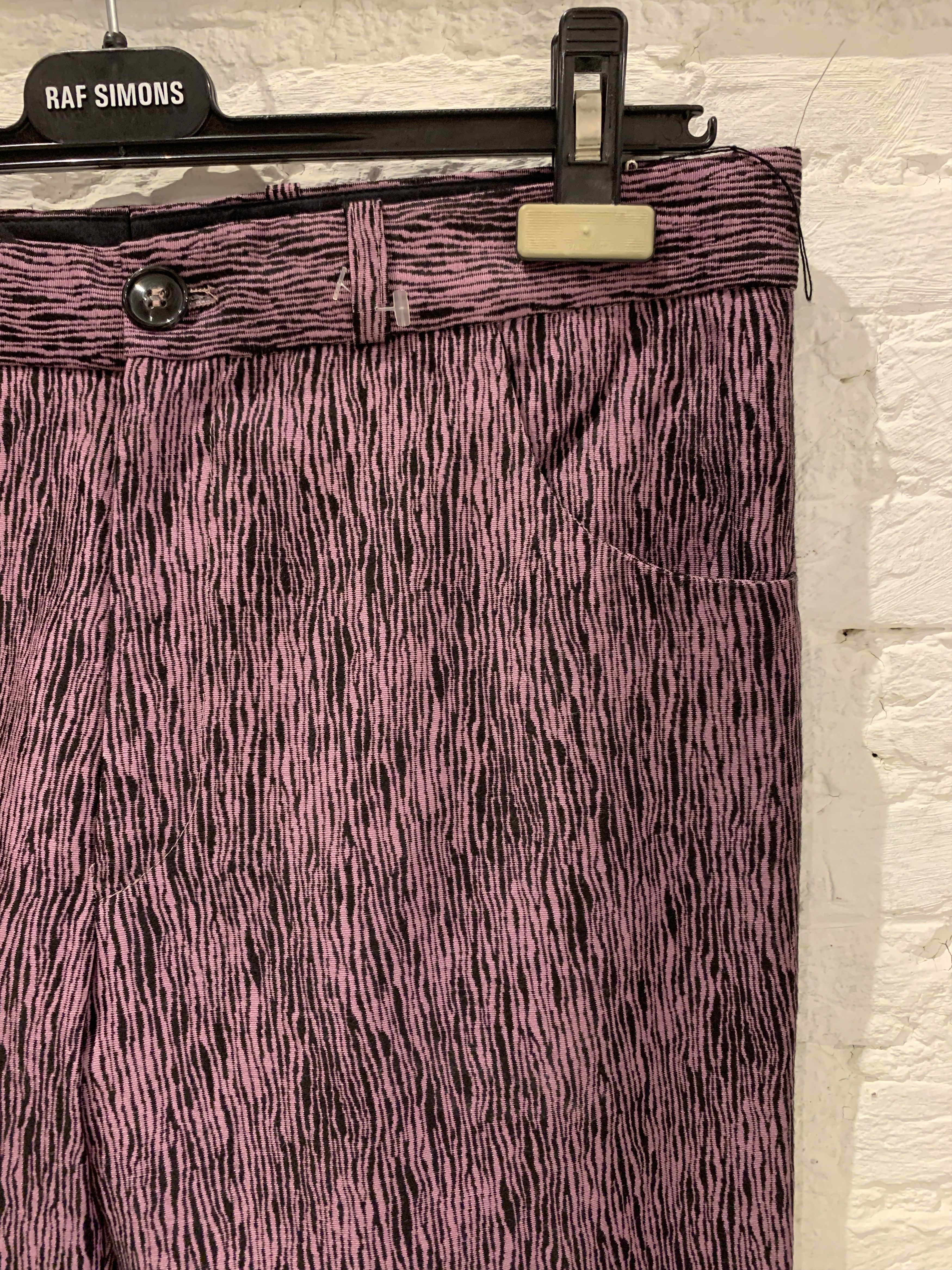 Raf Simons Raf Simons S/S98 Black Palms zebra print trousers show piece Size US 34 / EU 50 - 4 Thumbnail